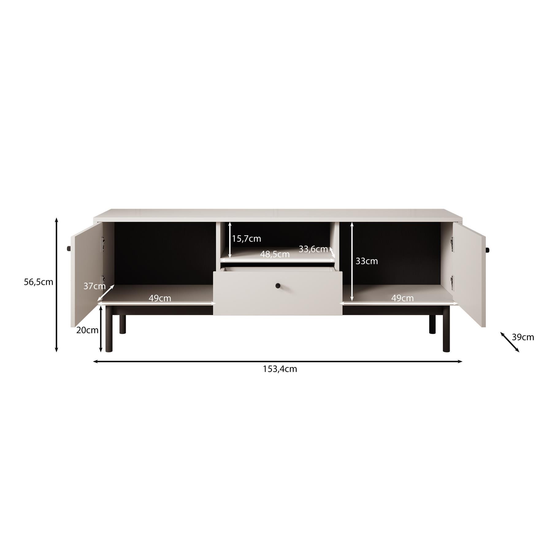 Meubella TV-Meubel Jules - Beige - 154 cm