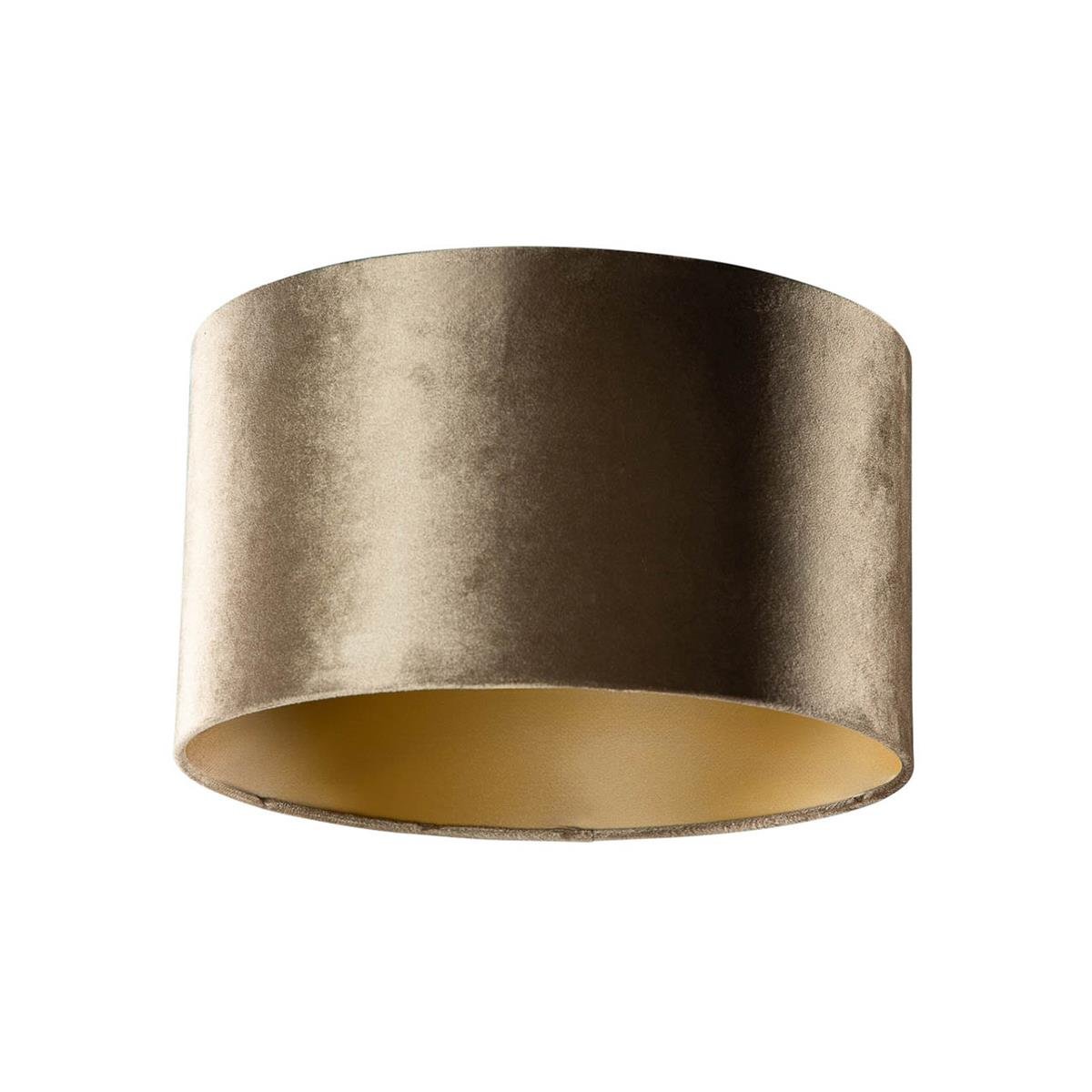 QAZQA Velours lampenkap brons met gouden binnenkant 35|35|20