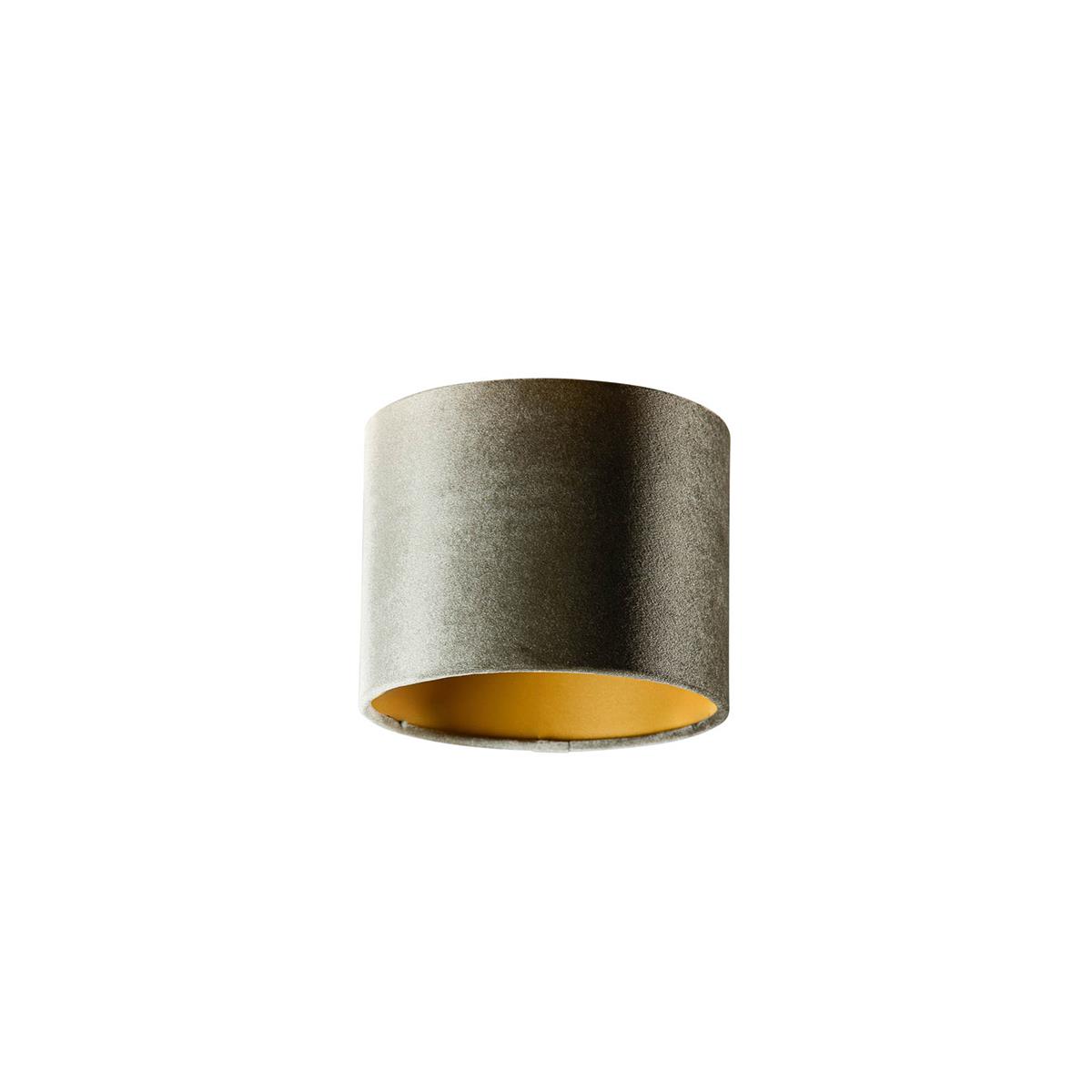 QAZQA Velours lampenkap groen met gouden binnenkant 18|18|14