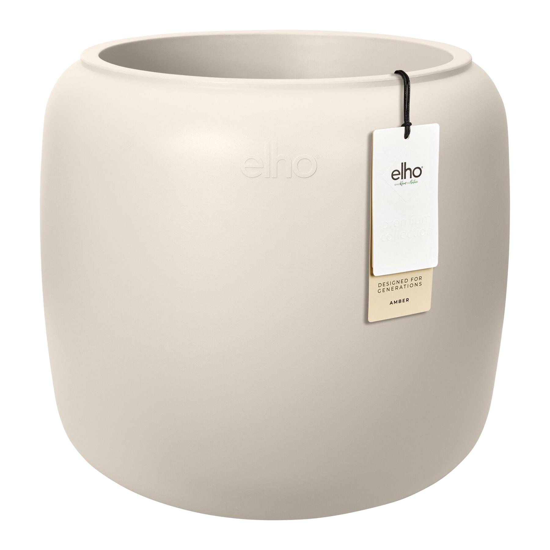 Elho Amber Beads Small 40 - Linnen wit - L 39 x B  x H 35 cm - Binnen en Buiten - 100% gerecycled