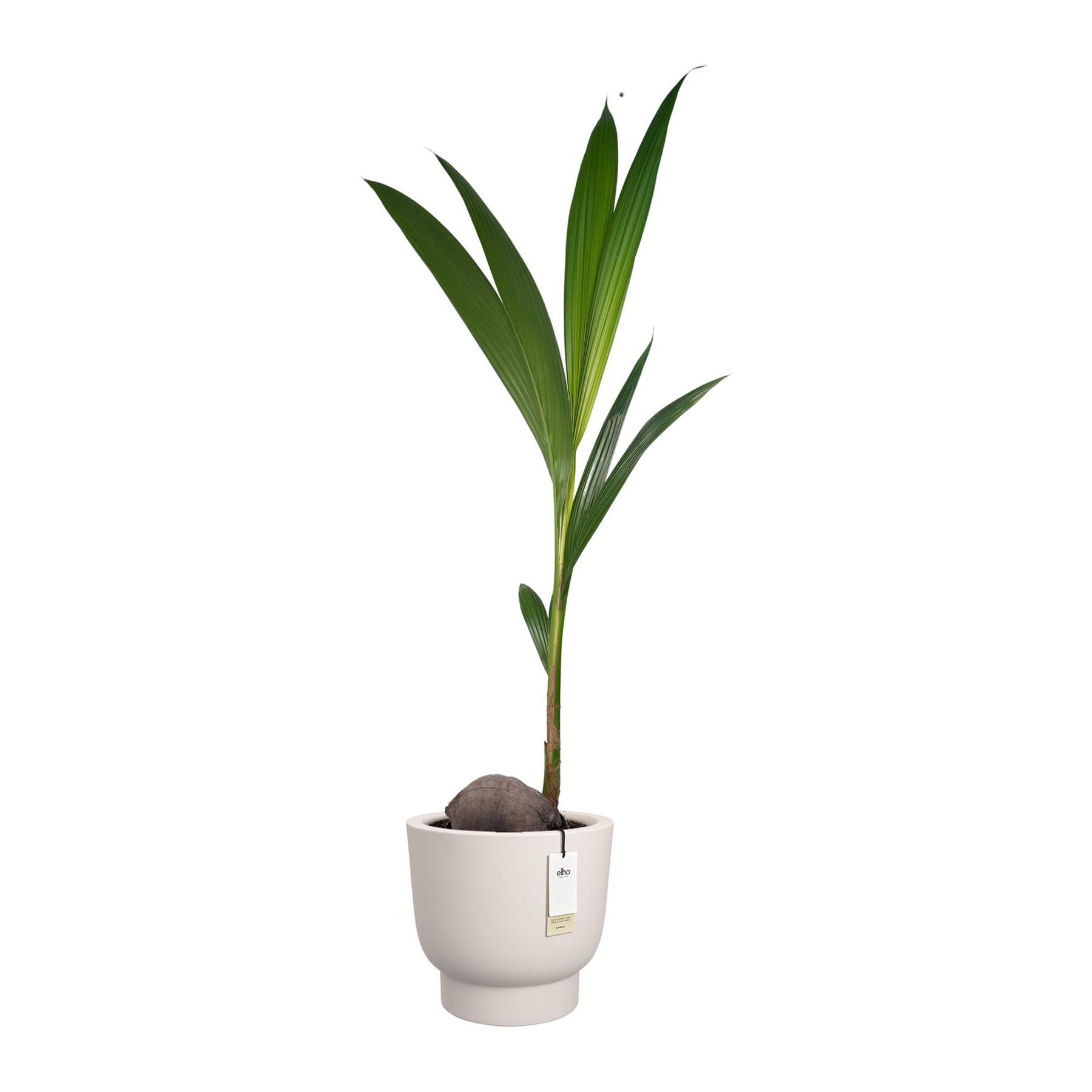 Elho Amber Grail 40 - Linnen wit - Ø 38 x H 36 cm - Binnen en Buiten - 100% gerecycled