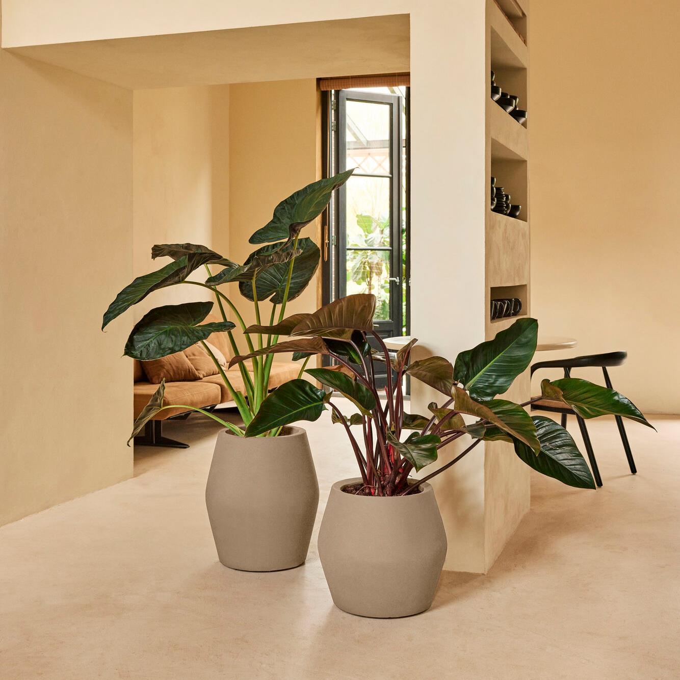 Elho June Split High 46 - Balanced beige - Ø 46 x H 53 cm - Binnen en Buiten - 100% gerecycled