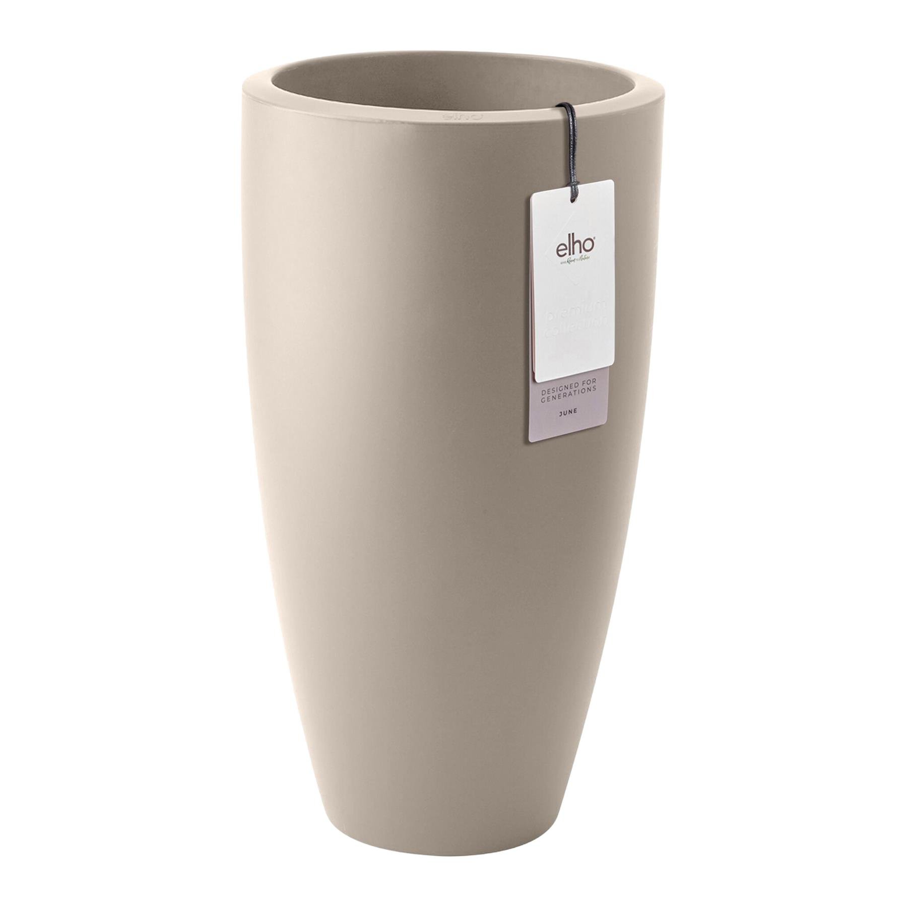 Elho June Round High 40 - Balanced beige - Ø 39 x H 70 cm - Binnen en Buiten - 100% gerecycled