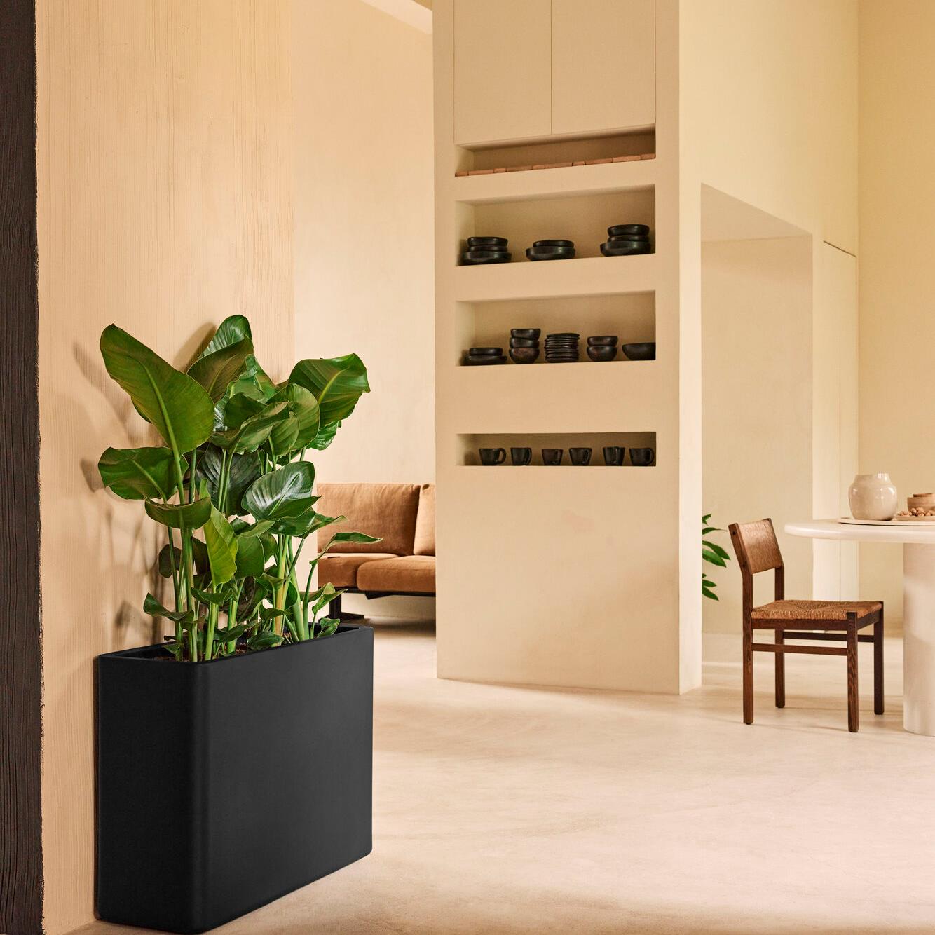 Elho June Brick Divider 80 - Zwart - L 79 x B  x H 59 cm - Binnen en Buiten - 100% gerecycled