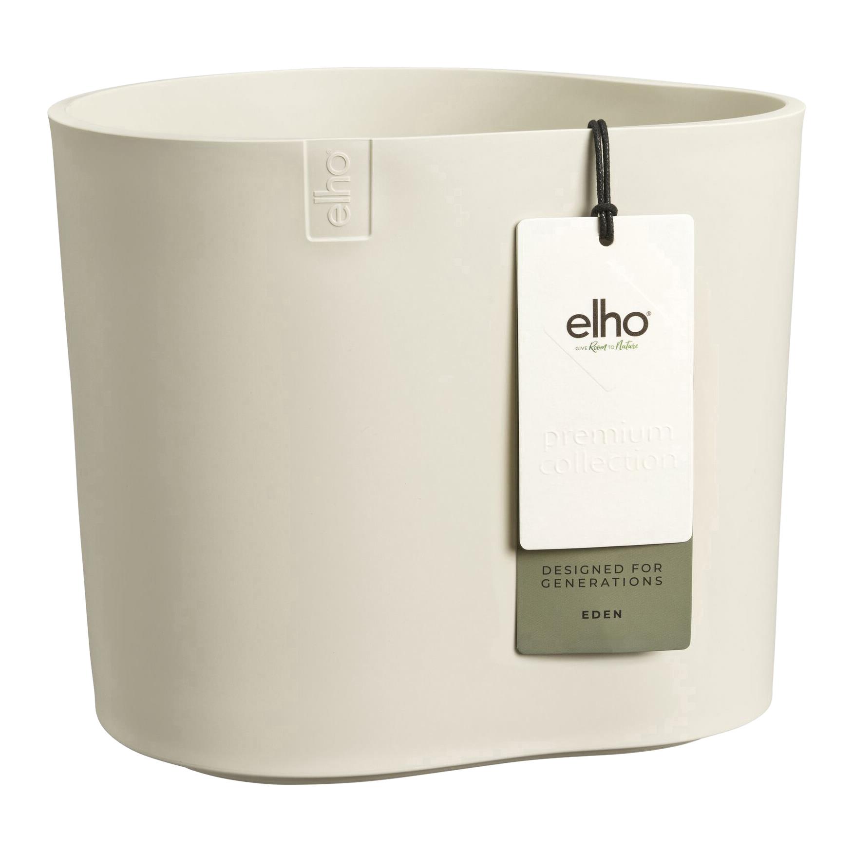 Elho Eden 25 - Linnen wit - L 26 x B  x H 23 cm - Binnen en Buiten - 100% gerecycled