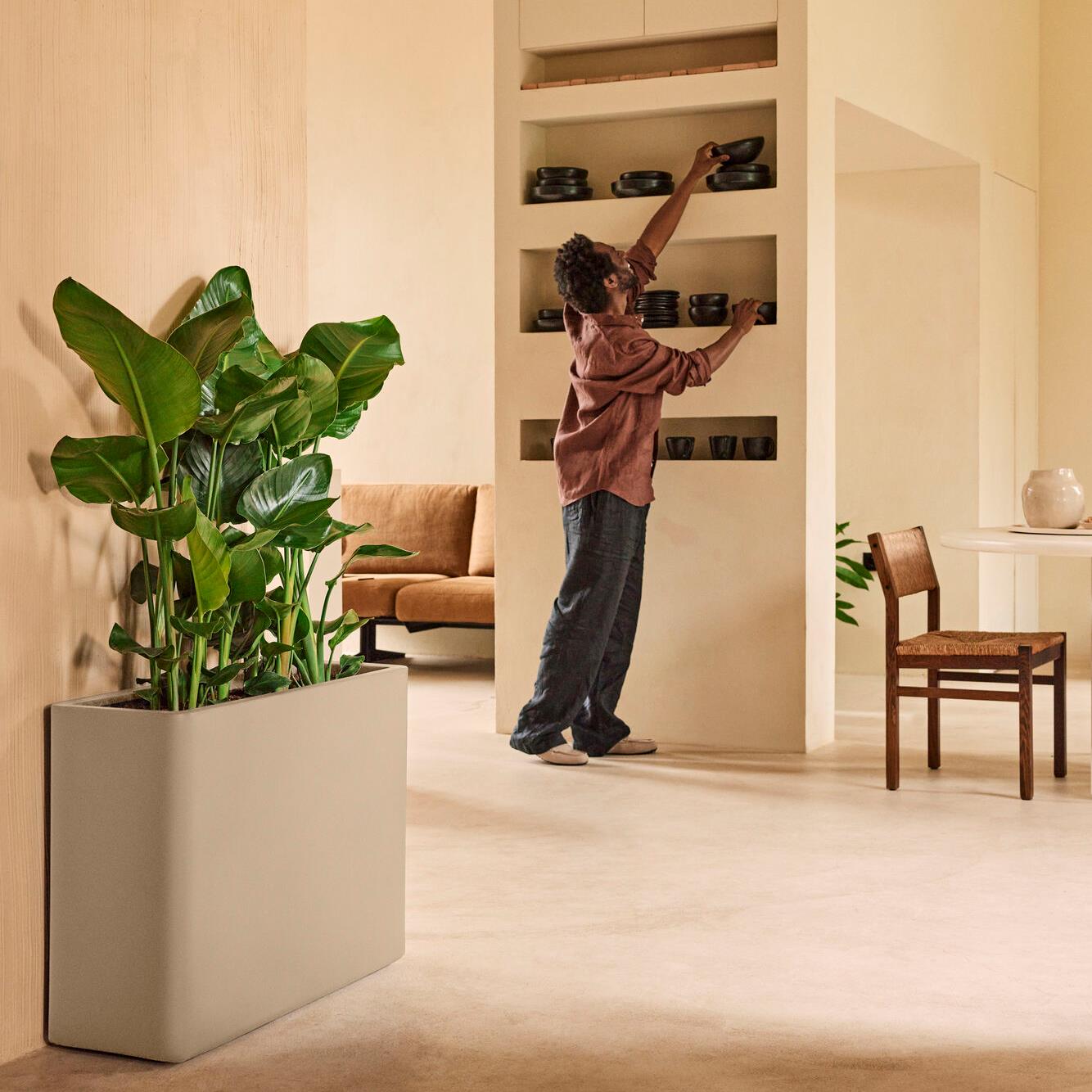Elho June Brick Divider 80 - Balanced beige - L 79 x B  x H 59 cm - Binnen en Buiten - 100% gerecycled