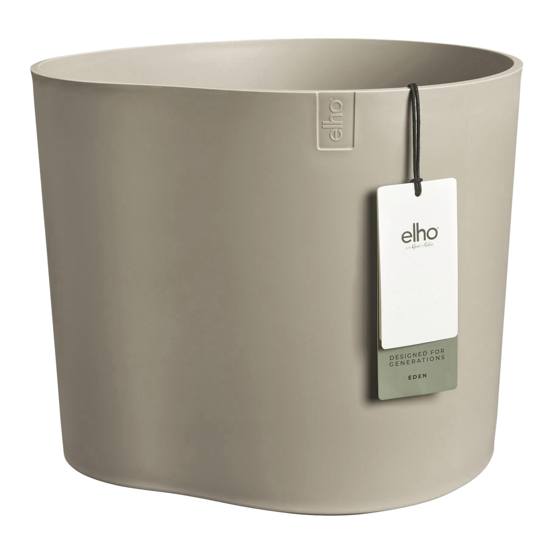 Elho Eden 35 - Zacht taupe - L 36 x B  x H 32 cm - Binnen en Buiten - 100% gerecycled