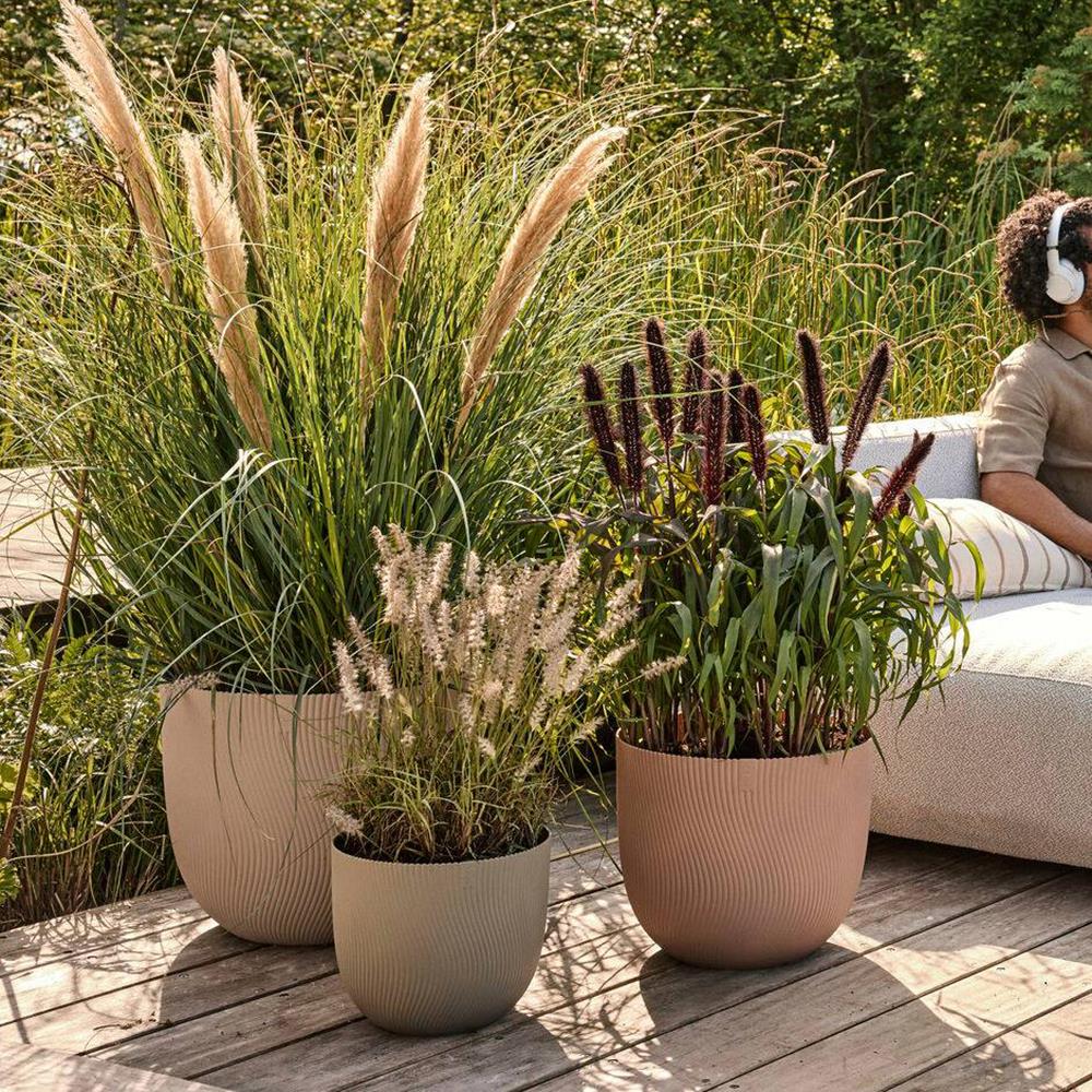 Elho Sereh Rond - Beige - L 30 x B  x H 25 cm - Binnen en Buiten - 100% gerecycled