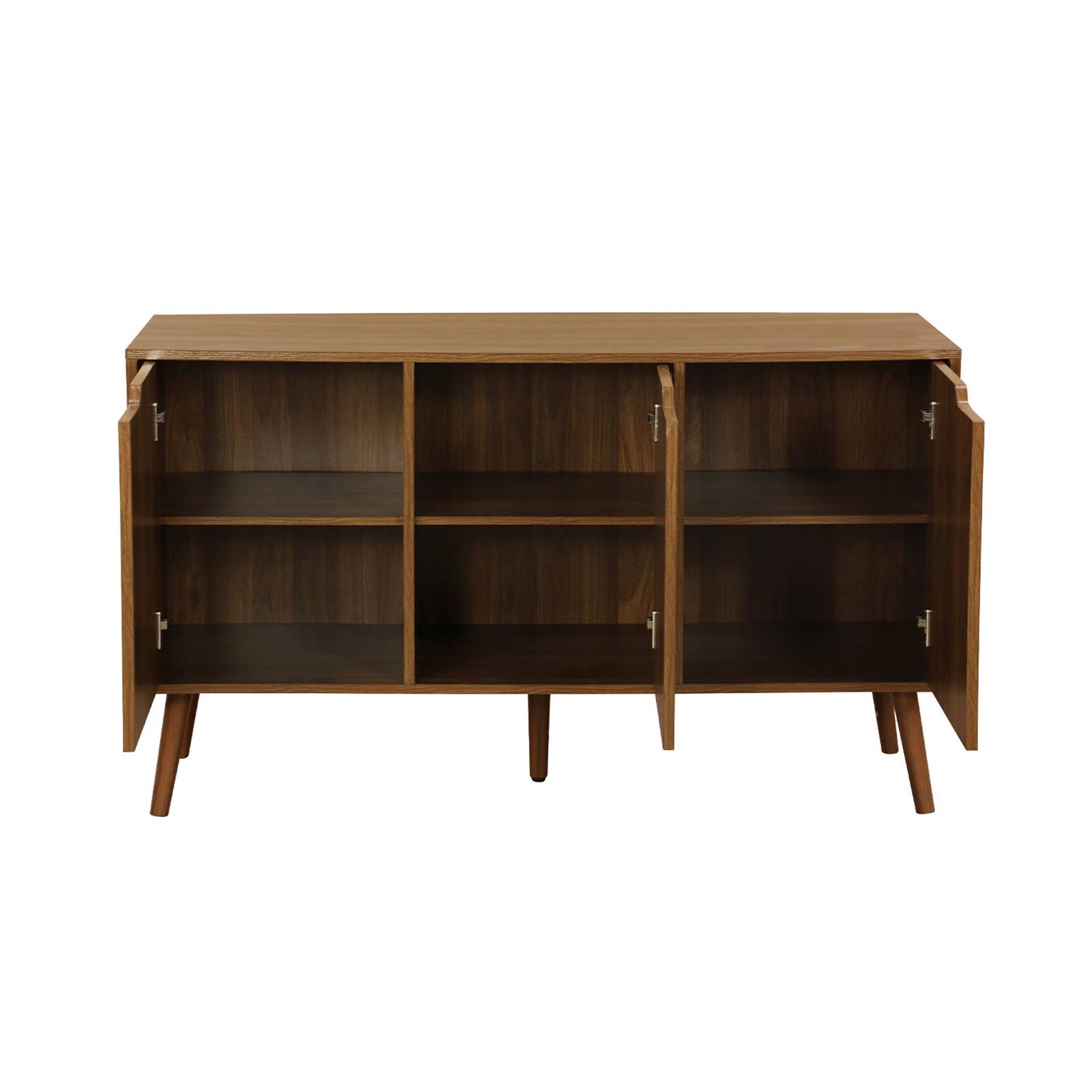 sweeek - Opbergkast in houtdecor met 3 deuren en 3 legplanken, 120cm