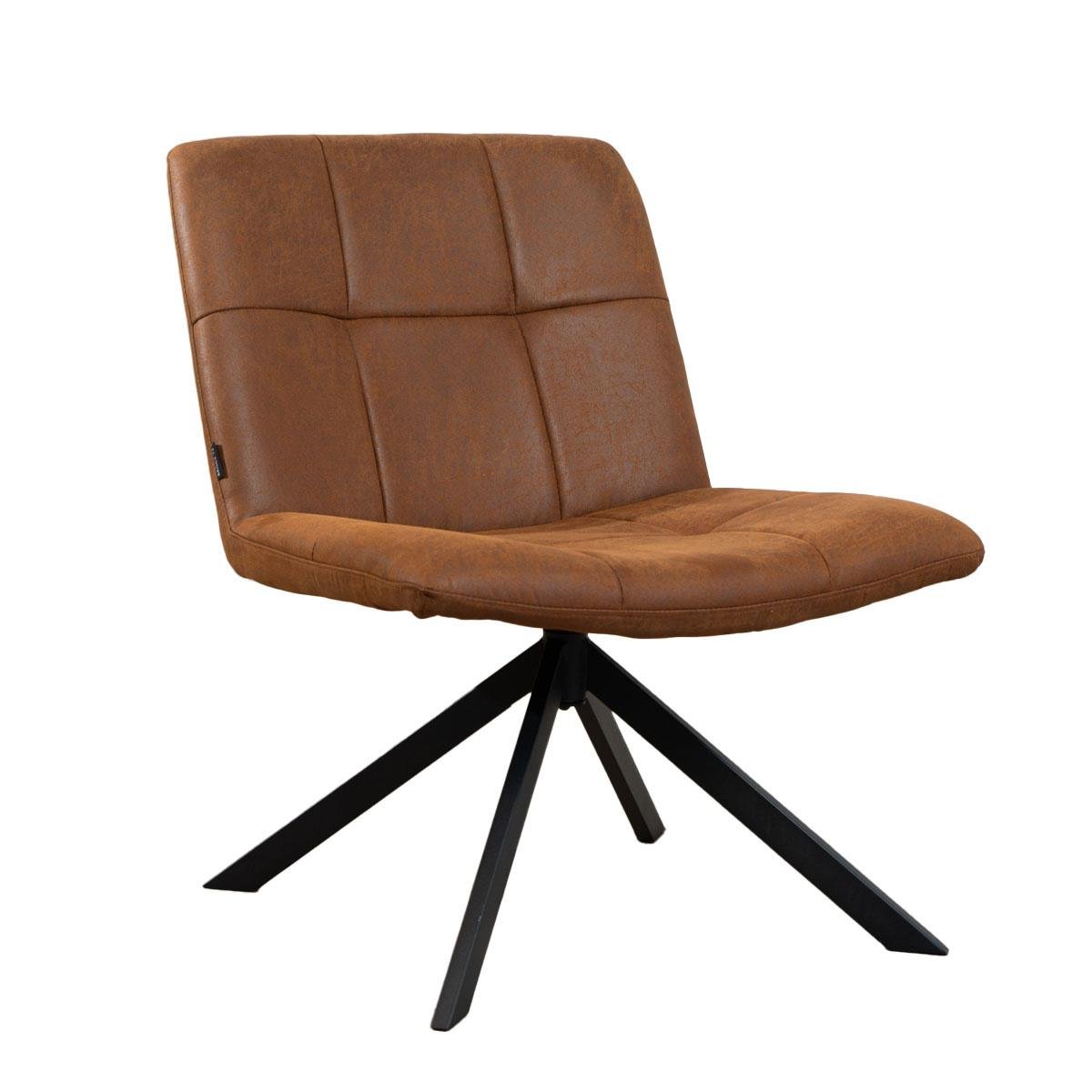 Bronx71 Industriële fauteuil Eevi cognac eco-leer