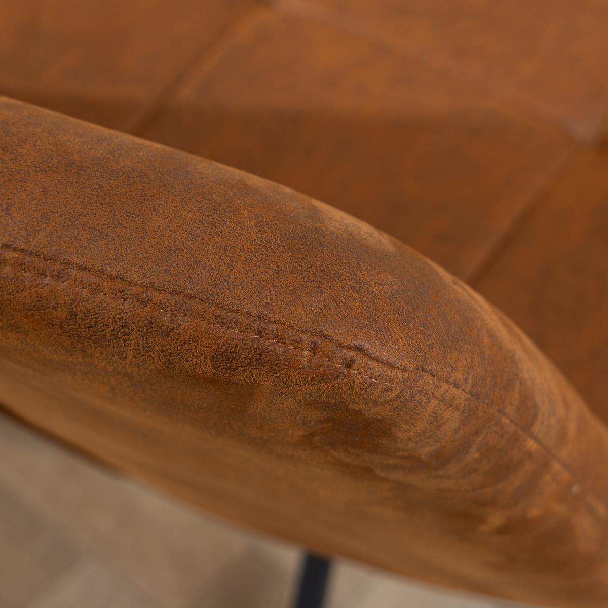 Bronx71 Industriële fauteuil Eevi cognac eco-leer