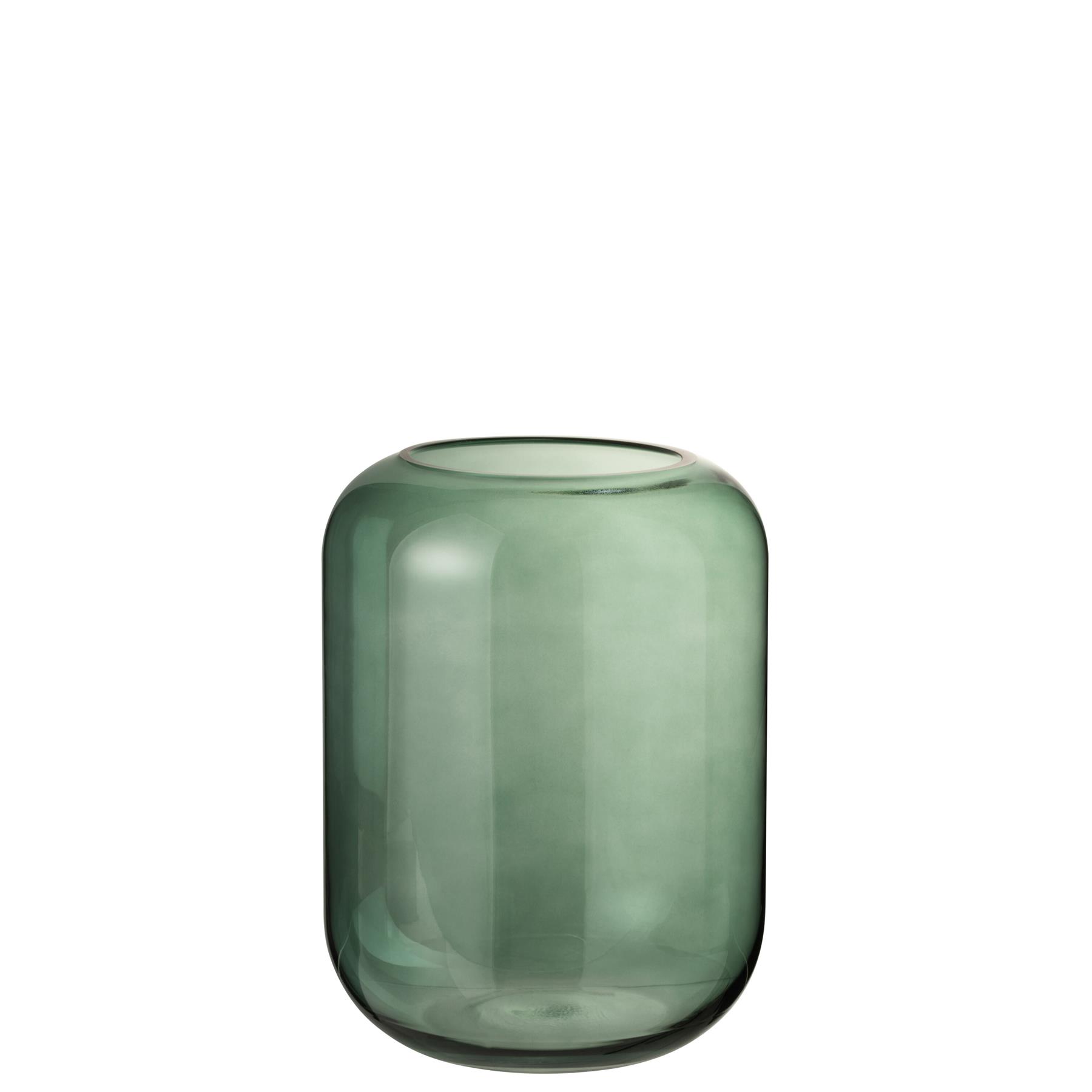 J-Line vaas Rond Hoog - glas - groen - medium - 29.5 cm hoog