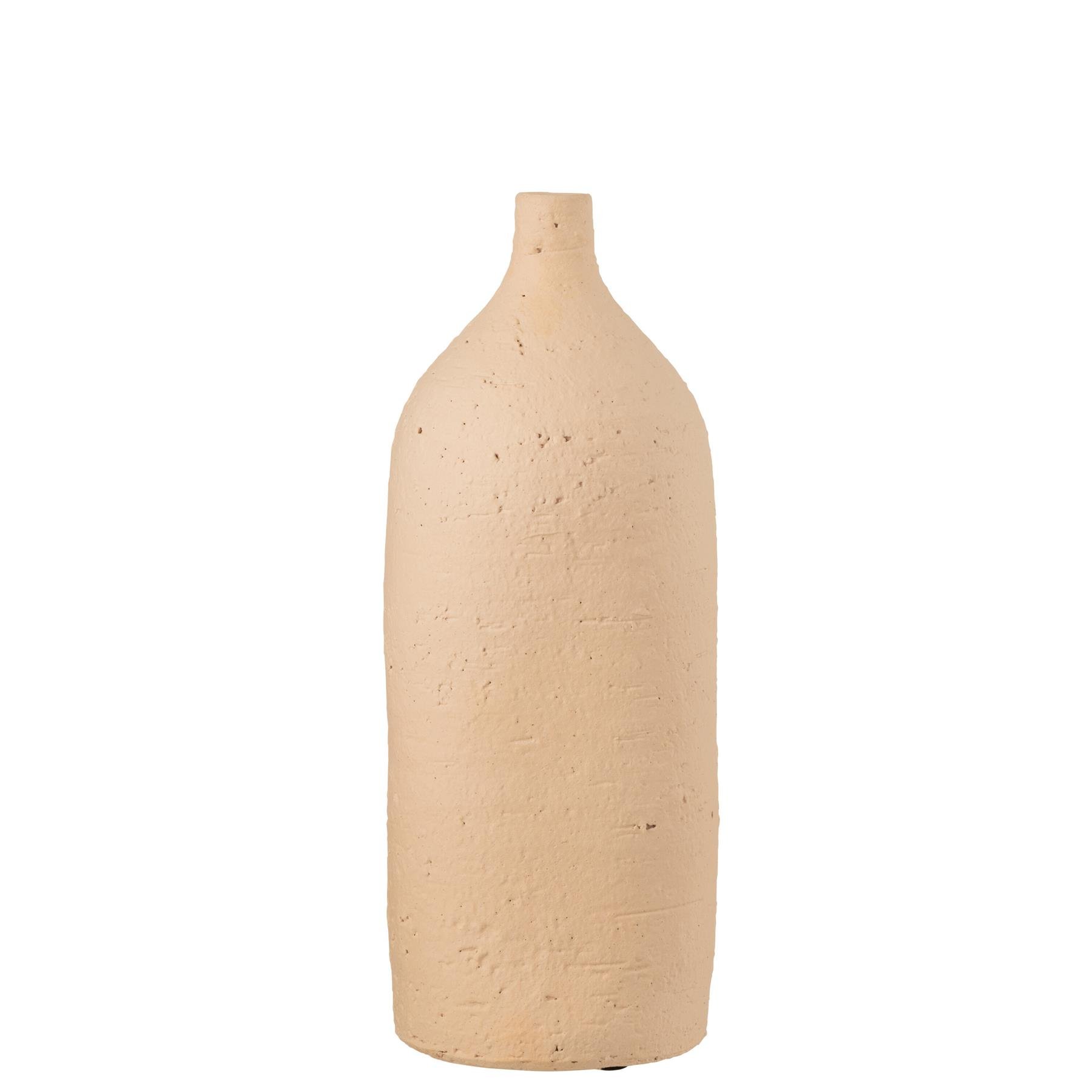 J-Line vaas Enya Fles - keramiek - beige - large - 40 cm hoog