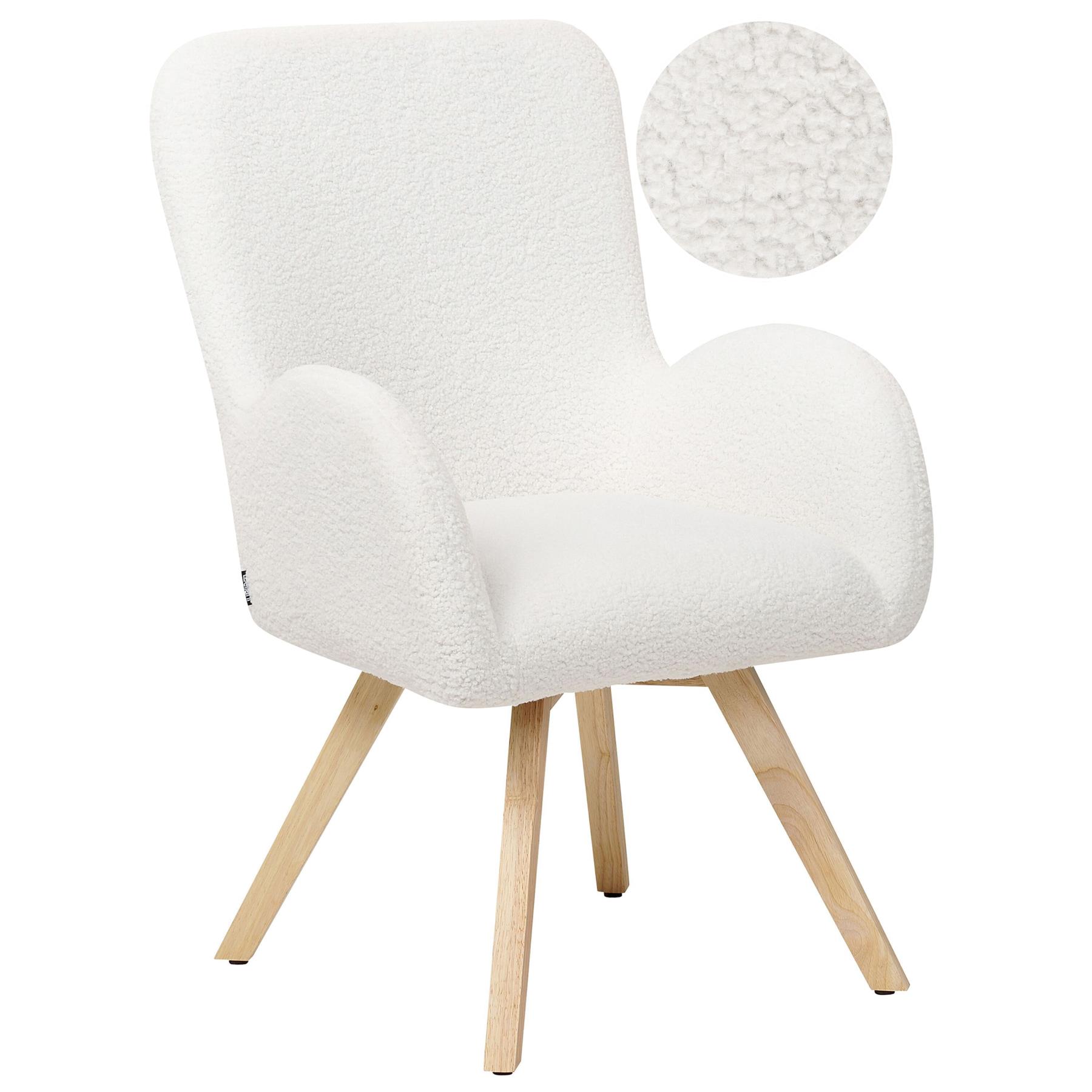 Beliani - BJARN - Fauteuil - Wit - Bouclé