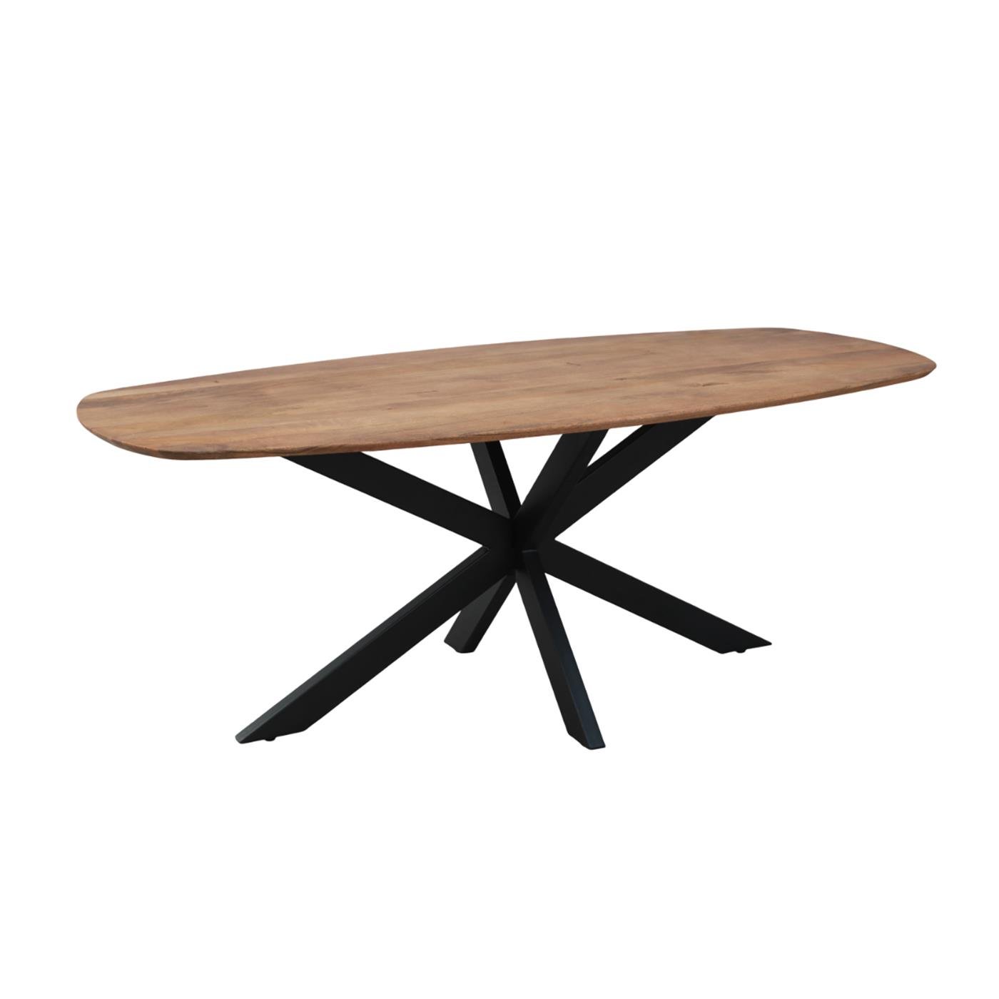 Old Inn - Eetkamertafel Mango Deens ovaal 200x100 cm met Spinpoot
