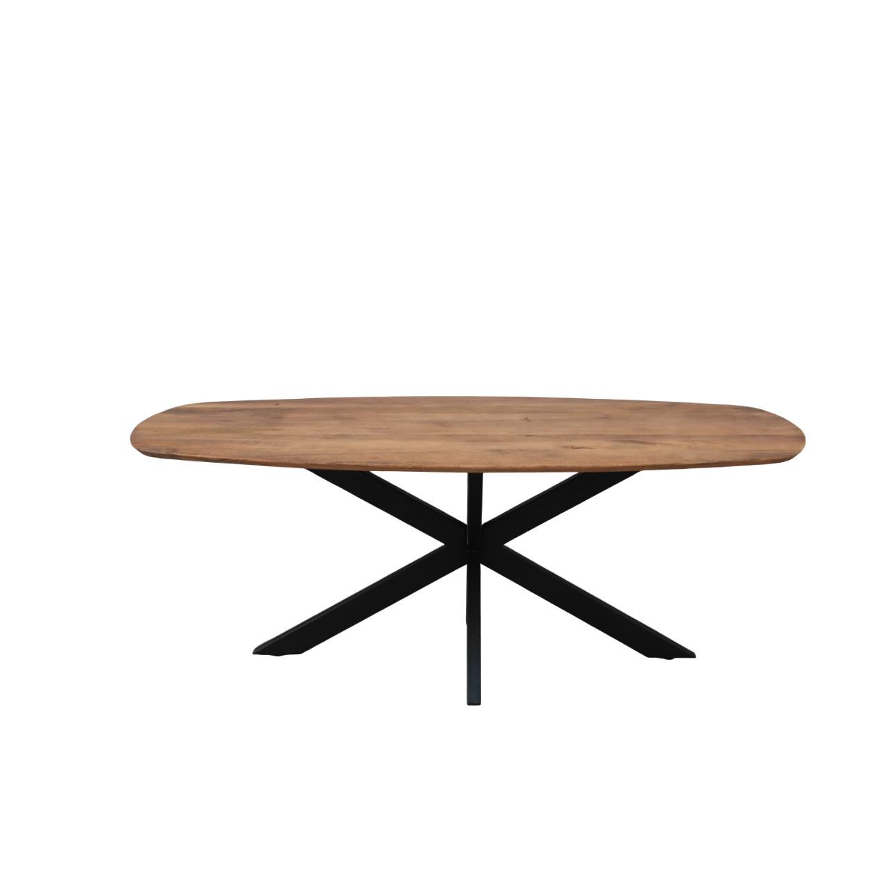 Old Inn - Eetkamertafel Mango Deens ovaal 200x100 cm met Spinpoot