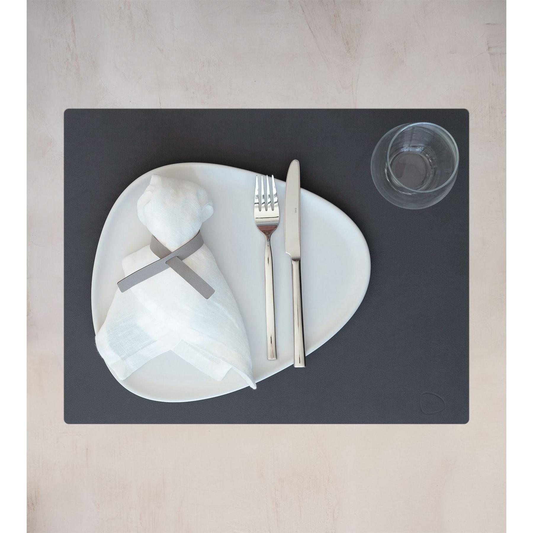 LIND DNA Placemat Nupo - Leer - Anthracite - 45 x 35 cm