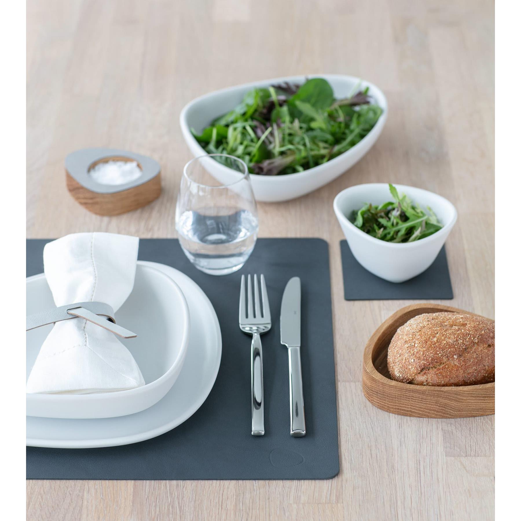 LIND DNA Placemat Nupo - Leer - Anthracite - 45 x 35 cm