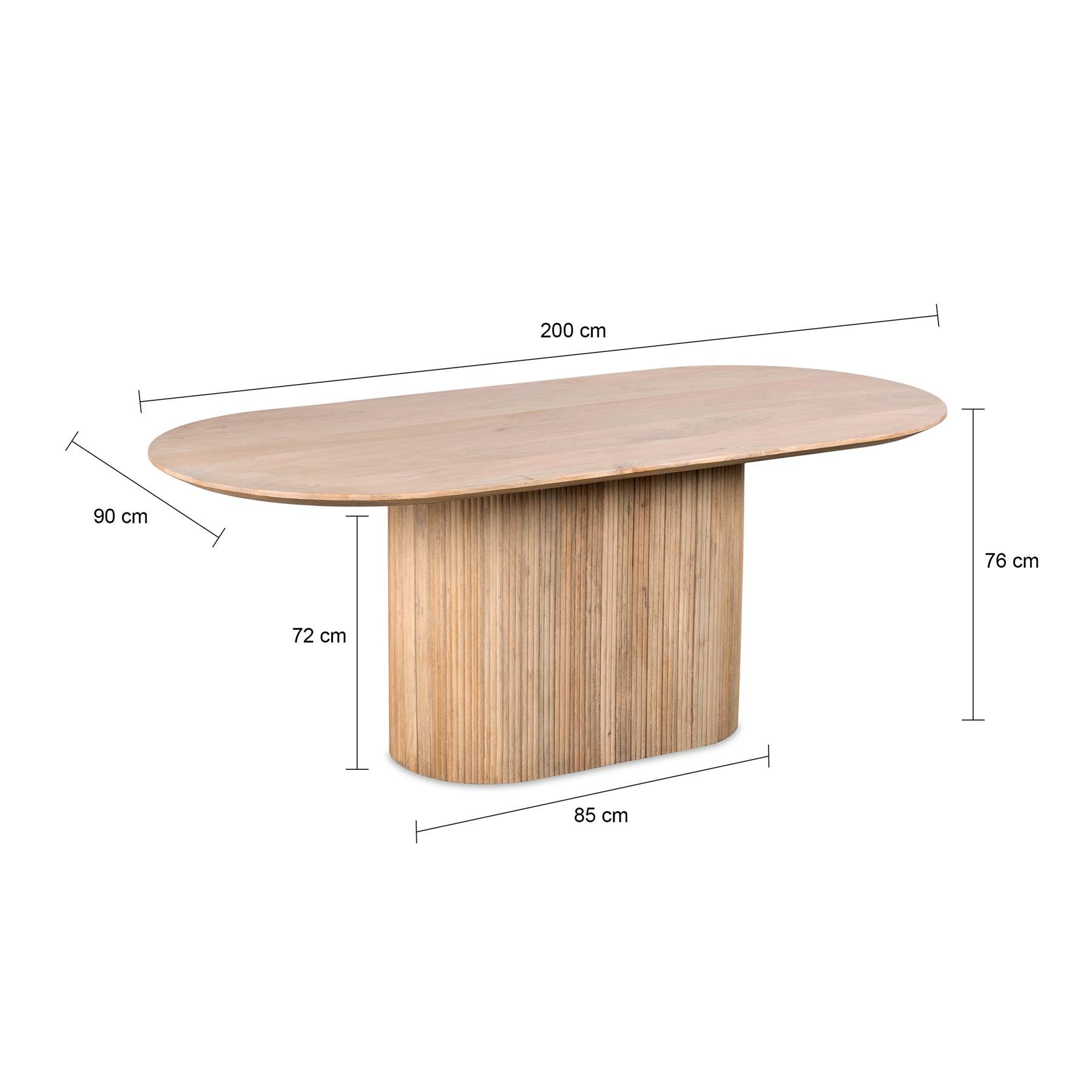 Lewis & Loft Eettafel Lynn – Ovaal – 200x90 cm – Naturel