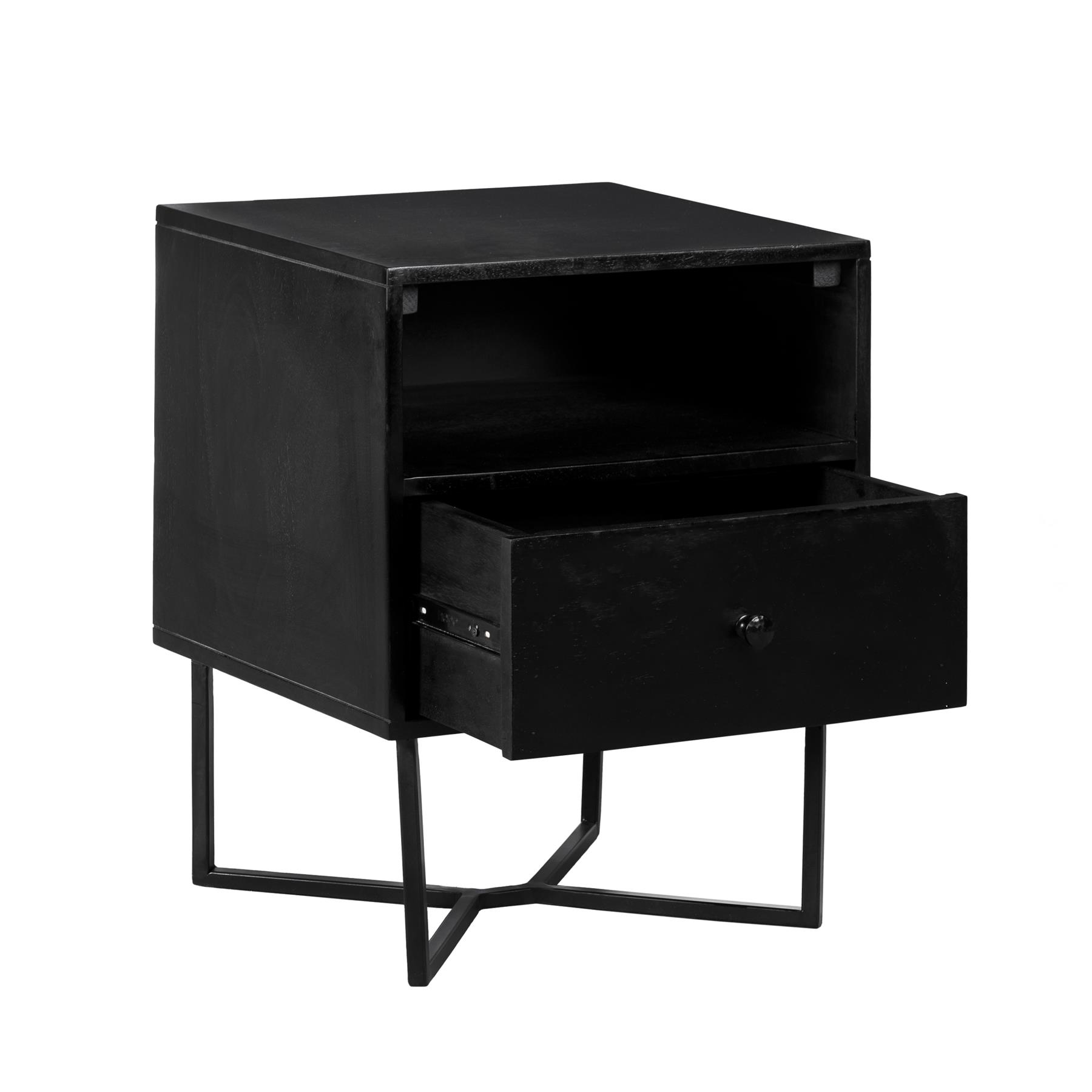 Lewis & Loft Nachtkastje Lot - FSC® mangohout - Zwart