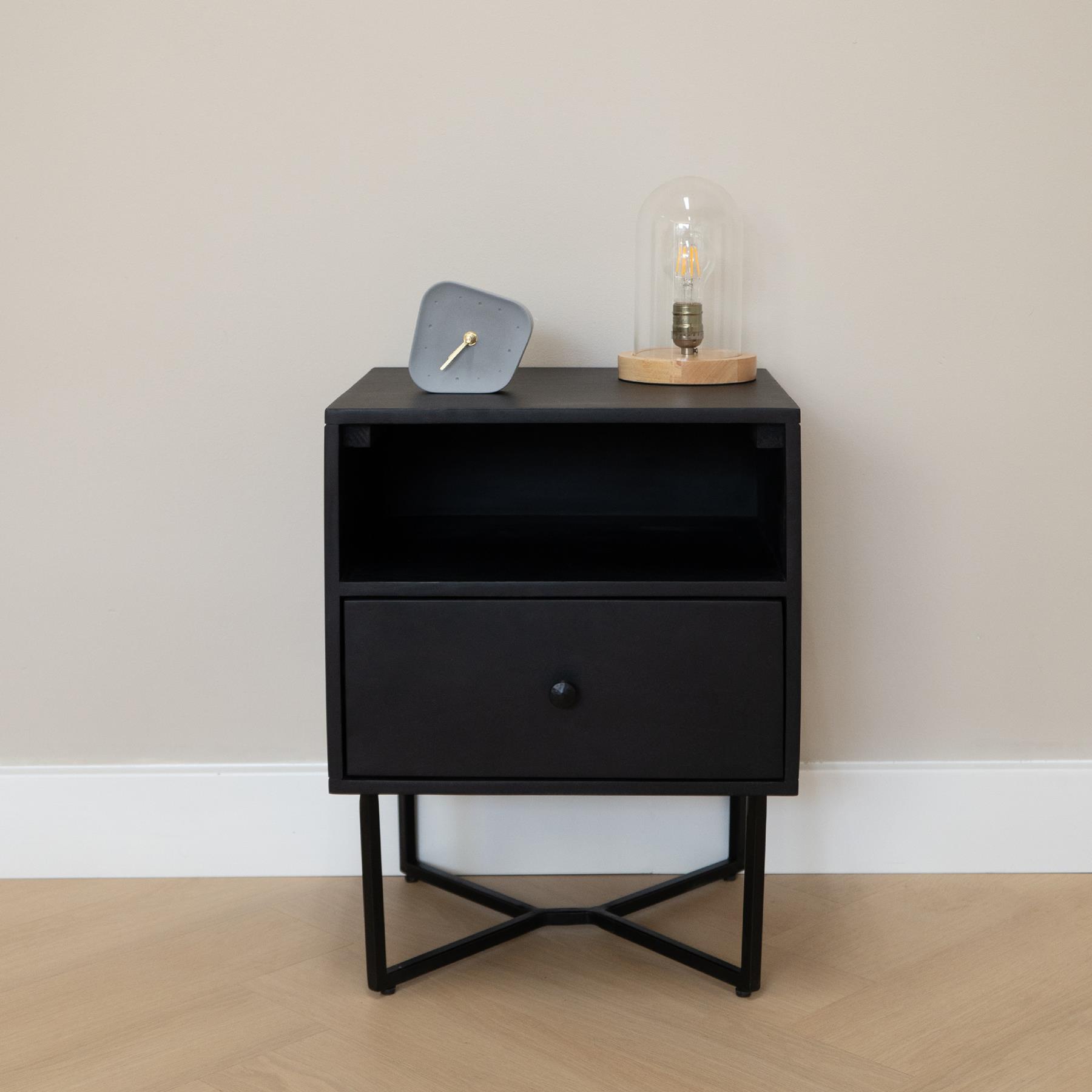 Lewis & Loft Nachtkastje Lot - FSC® mangohout - Zwart
