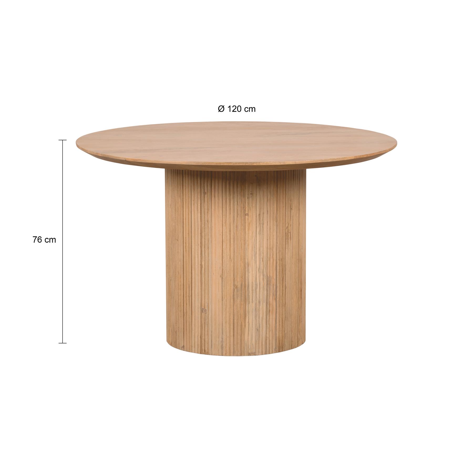 Lewis & Loft Eettafel Lynn – Rond – Ø 120 cm – Naturel
