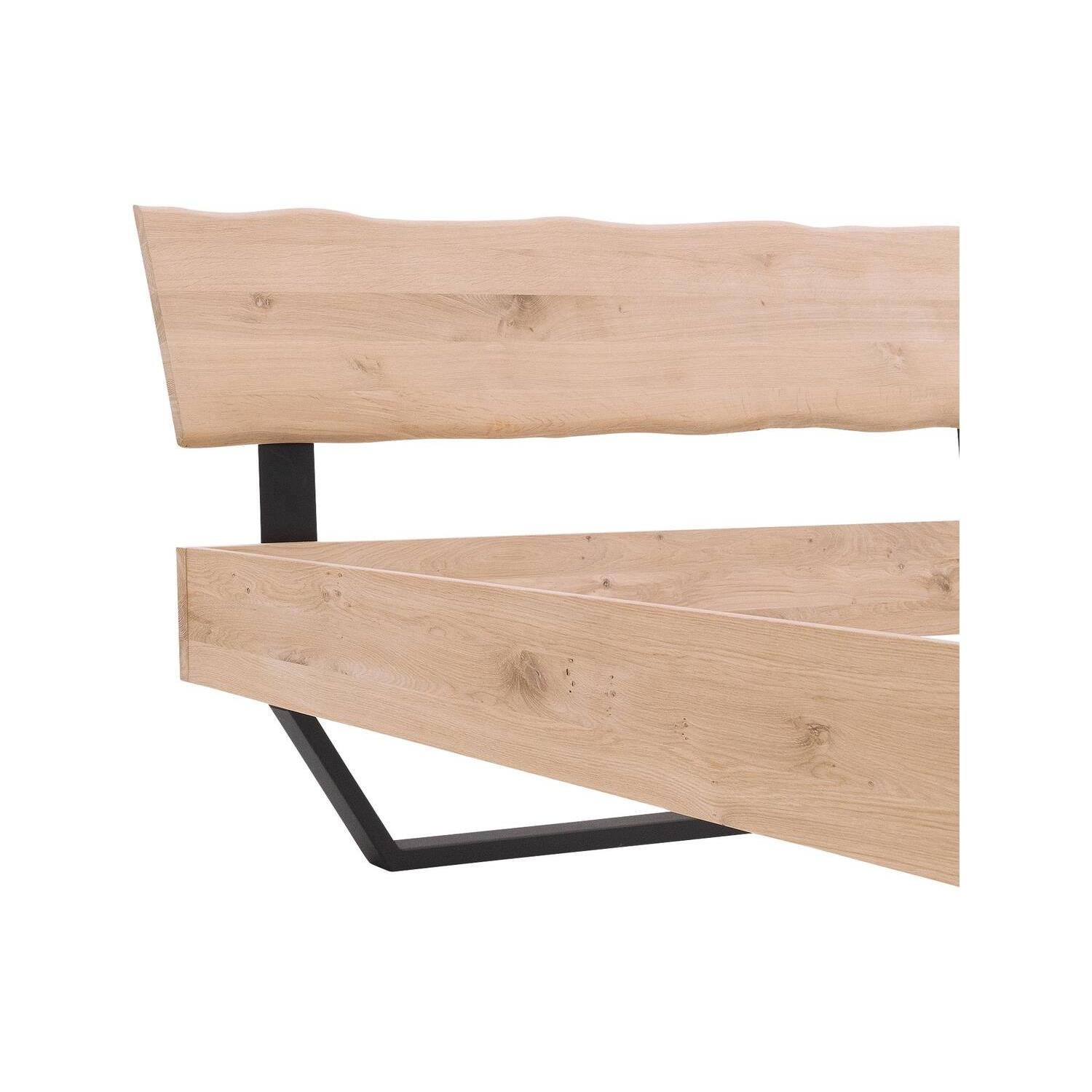 Goossens Bedframe Slade, Bedframe 180 x 220 cm hoofdbord organisch