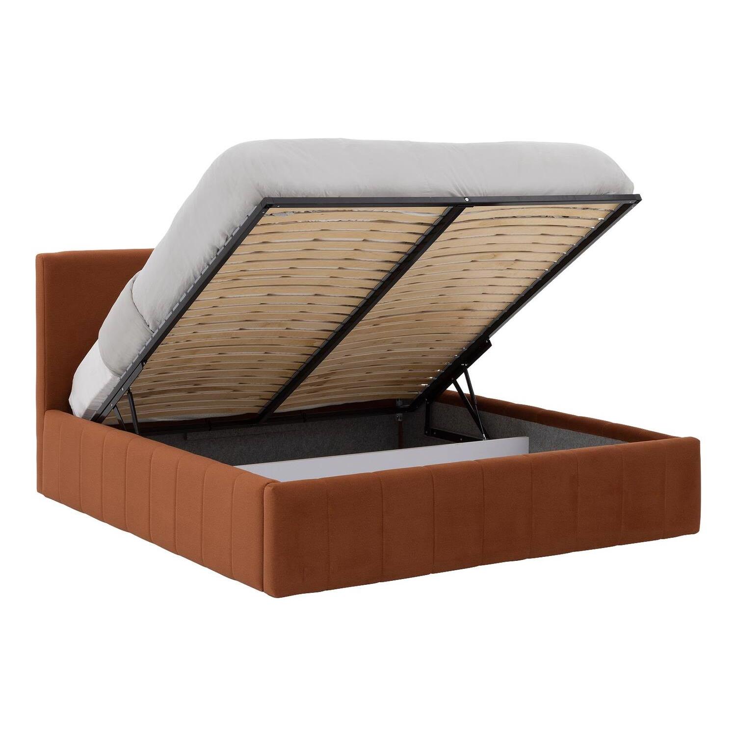 Goossens Bedframe Carte - 140 x 200 - Velours terracotta 9 - Fluweel