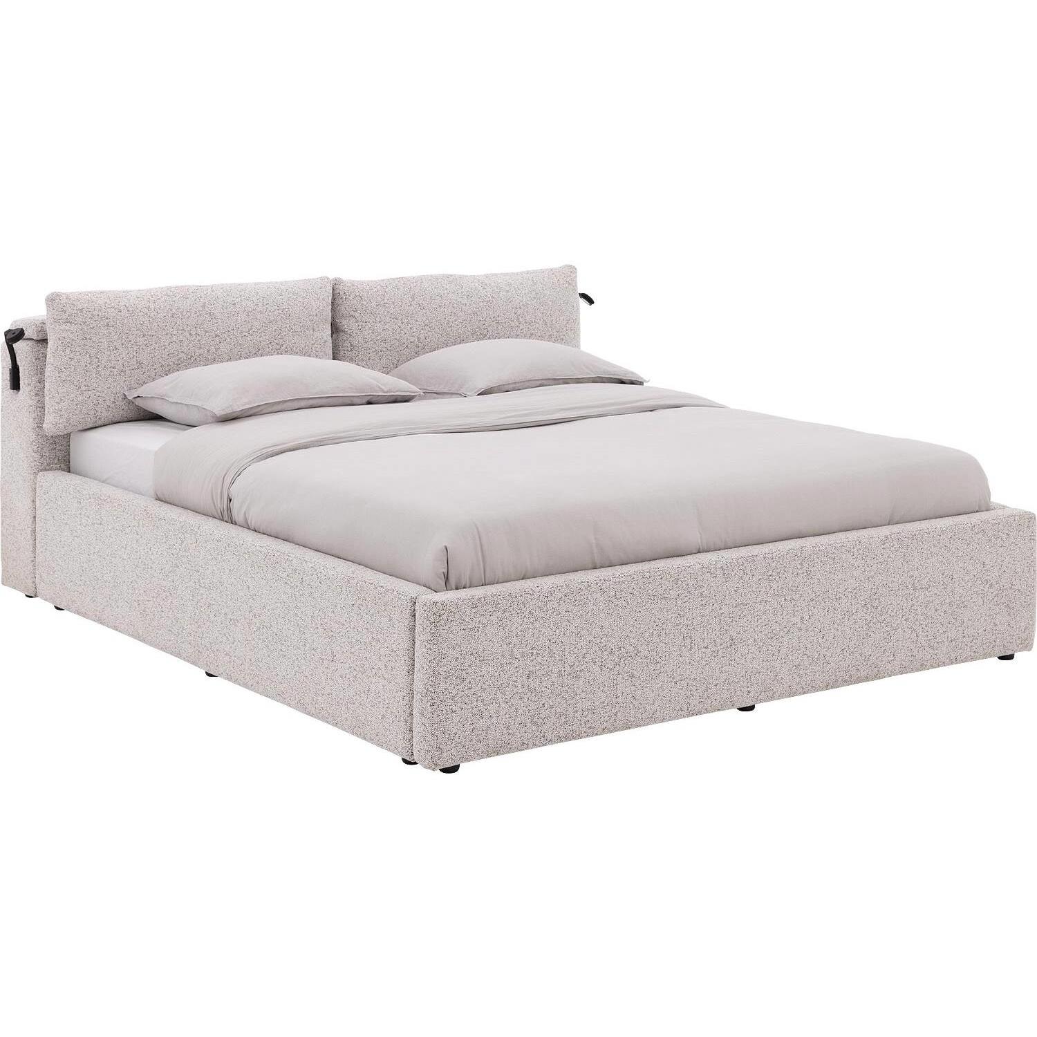 Goossens Bedframe Misty Storage - 140 x 210 - Stof gemeleerd grof