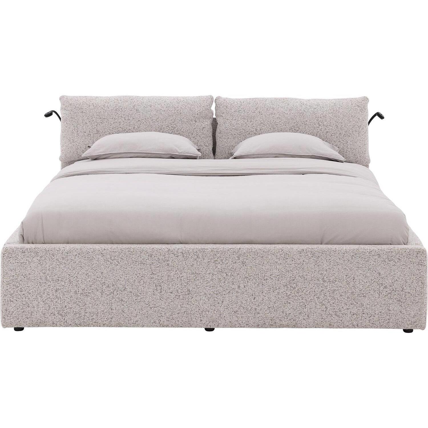 Goossens Bedframe Misty Storage - 140 x 210 - Stof gemeleerd grof