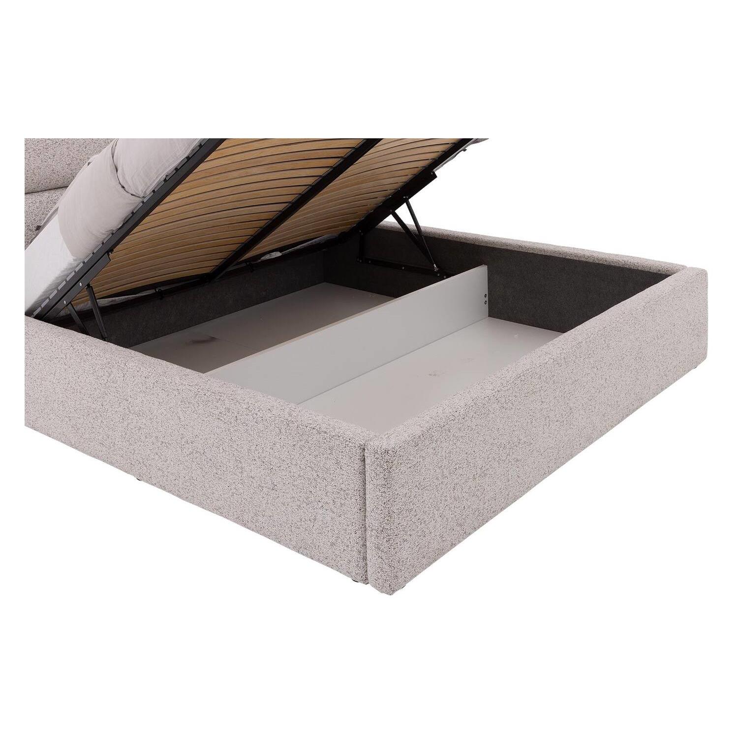 Goossens Bedframe Misty Storage - 140 x 210 - Stof gemeleerd grof