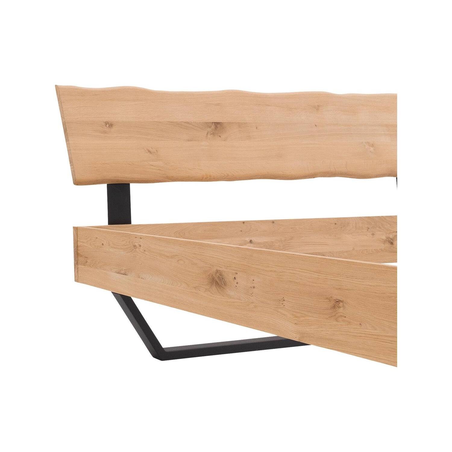 Goossens Bedframe Slade, Bedframe 140 x 210 cm hoofdbord organisch