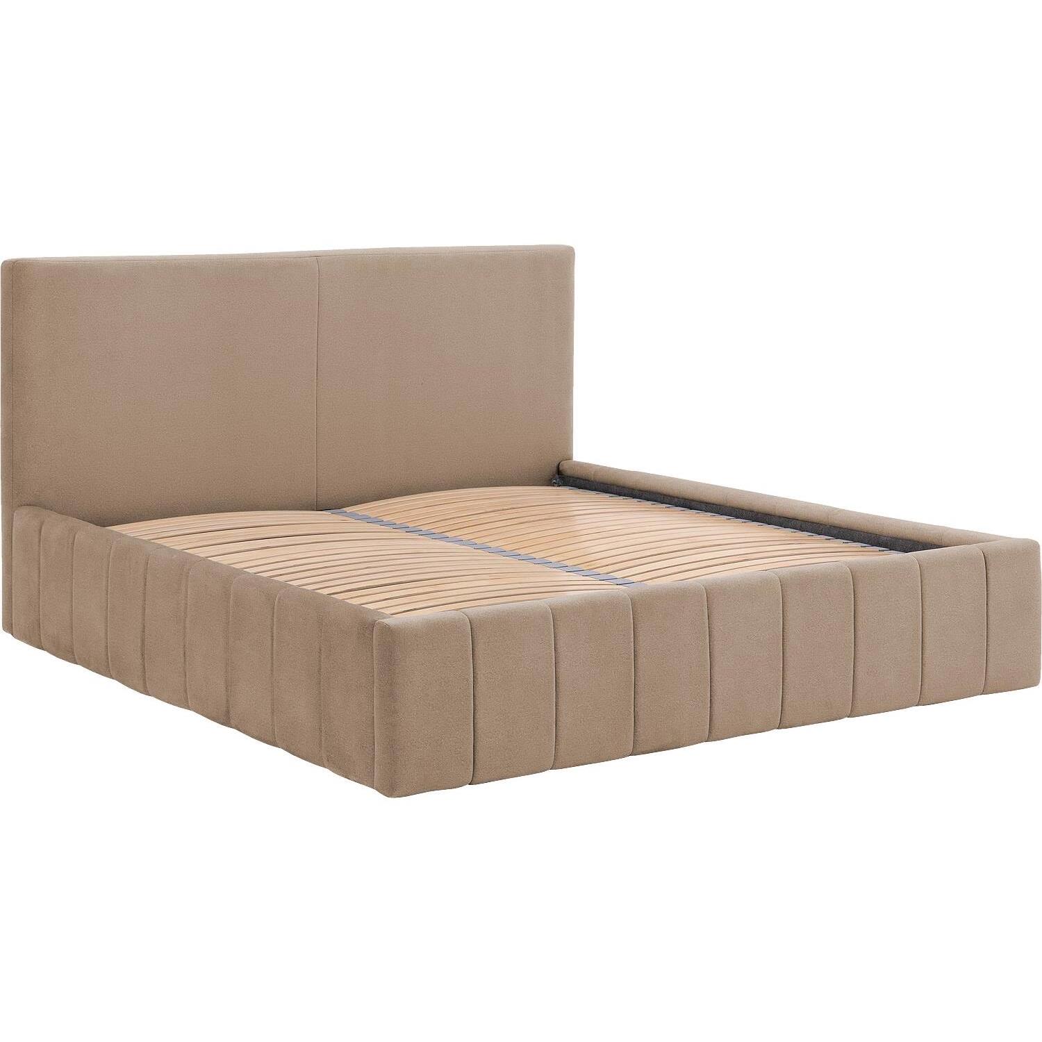 Goossens Bedframe Carte - 160 x 200 - Velours lichtbruin|beige 6 -