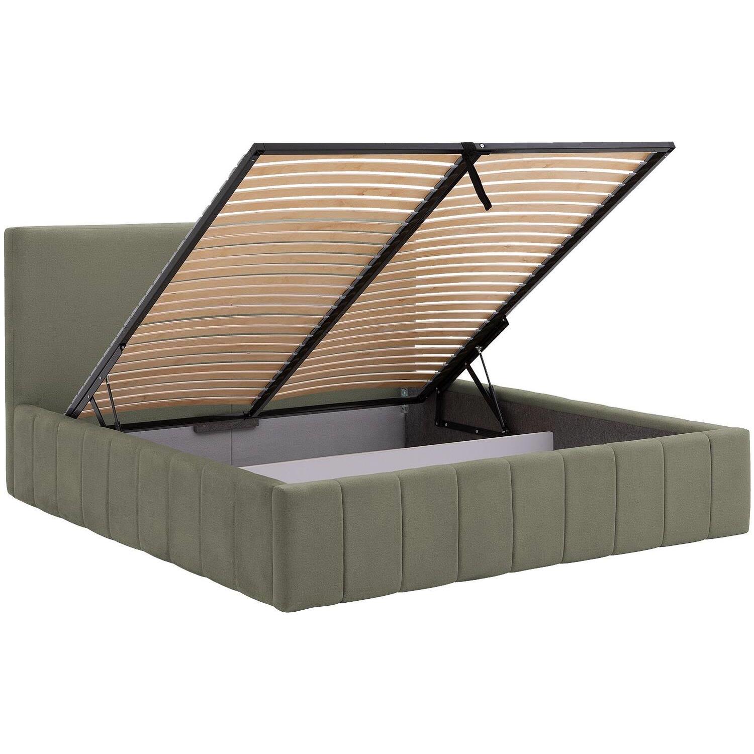 Goossens Bedframe Carte - 140 x 200 - Velours groen 11 - Fluweel