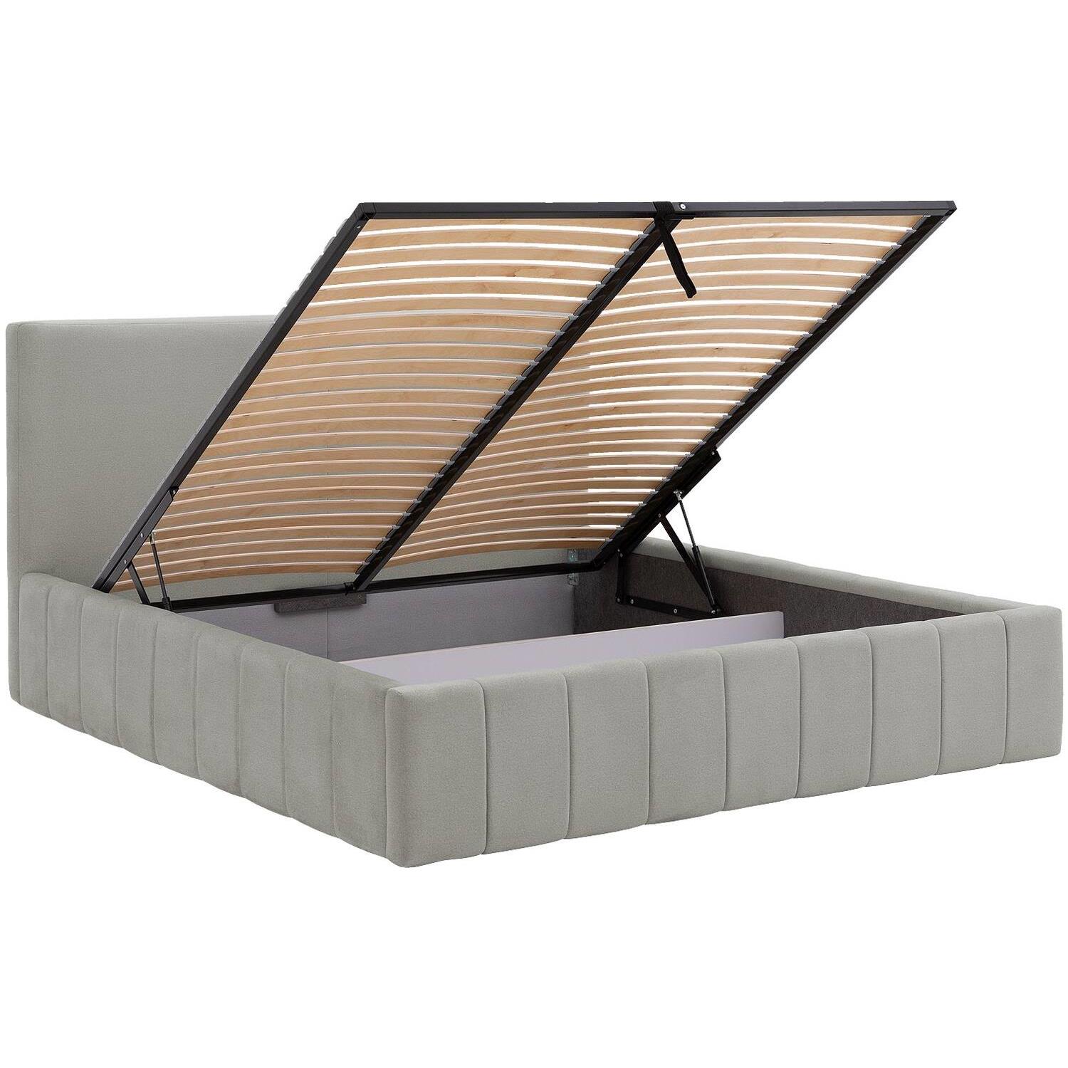 Goossens Bedframe Carte - 160 x 200 - Velours grijs 4 - Fluweel