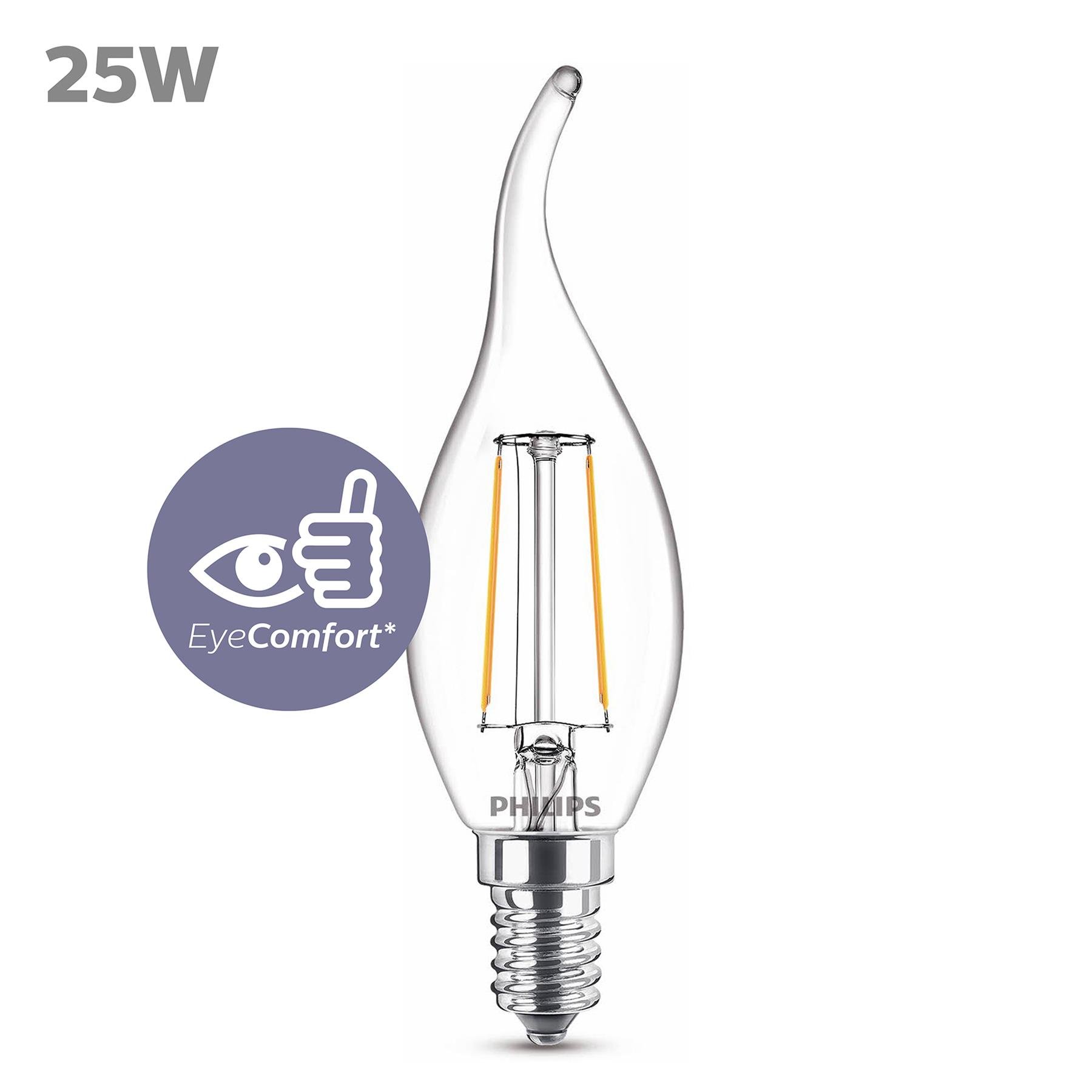 Philips LED Tipkaars Transparant - 25 W - E14 - warmwit licht