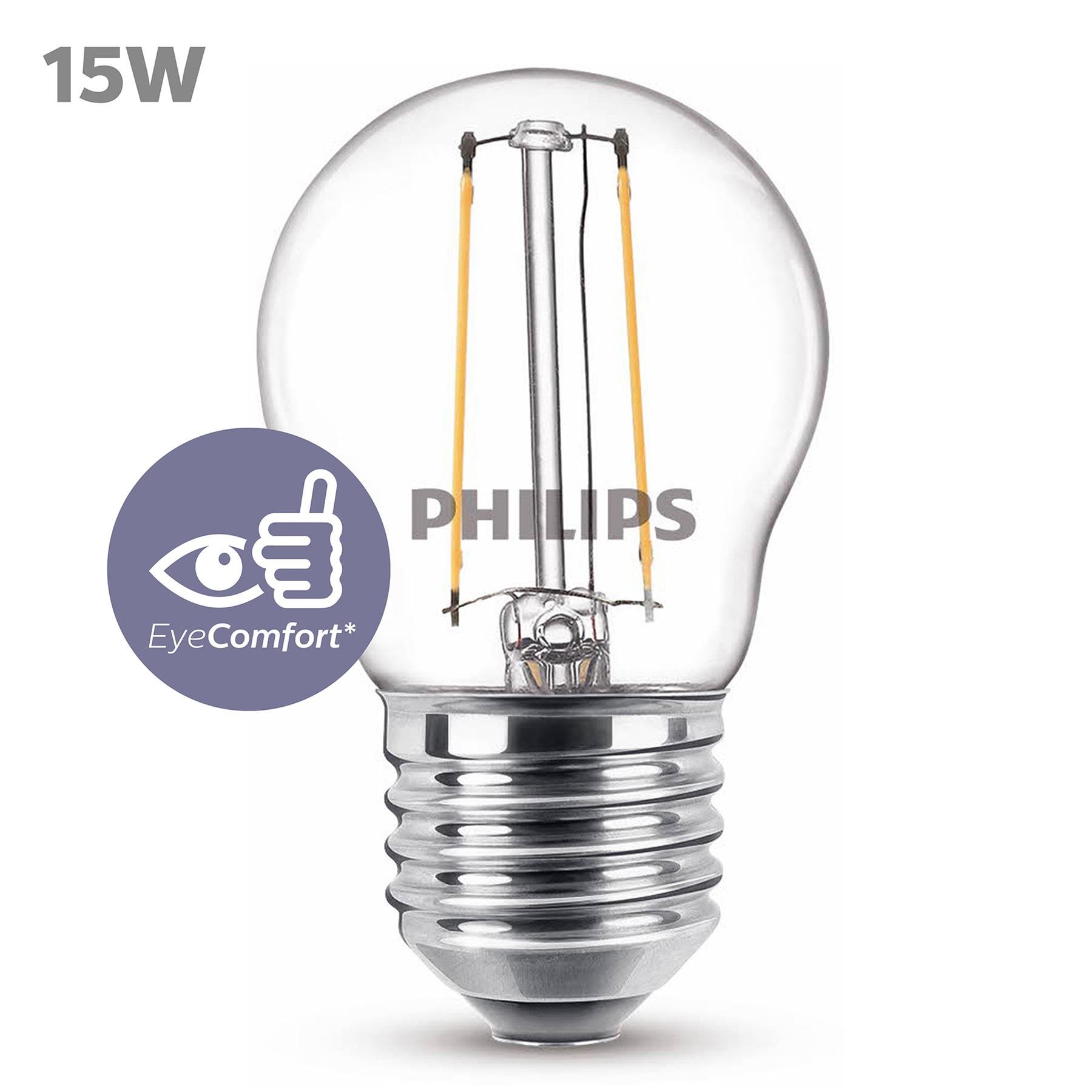 Philips LED Kogellamp Transparant - 15 W - E27 - warmwit licht