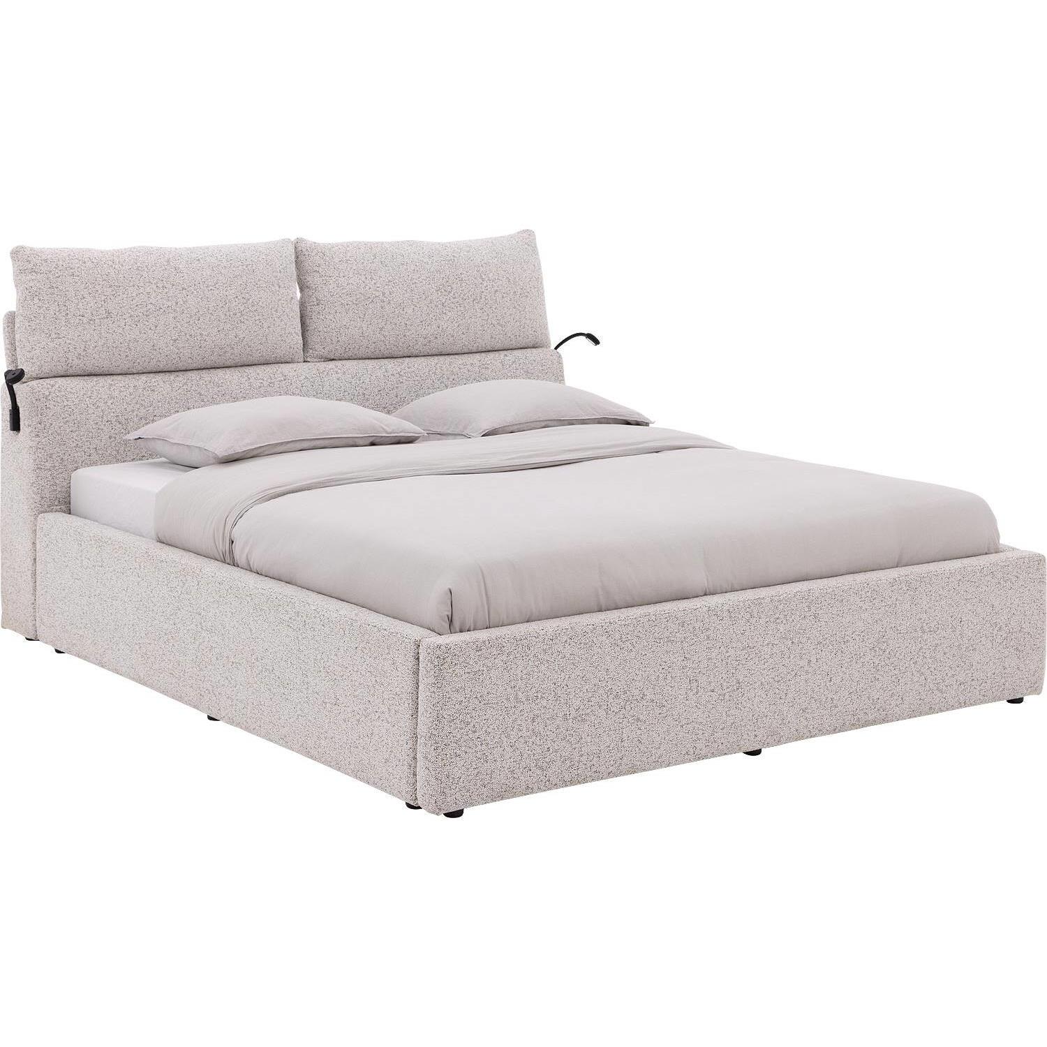 Goossens Bedframe Misty Storage - 140 x 210 - Stof gemeleerd grof