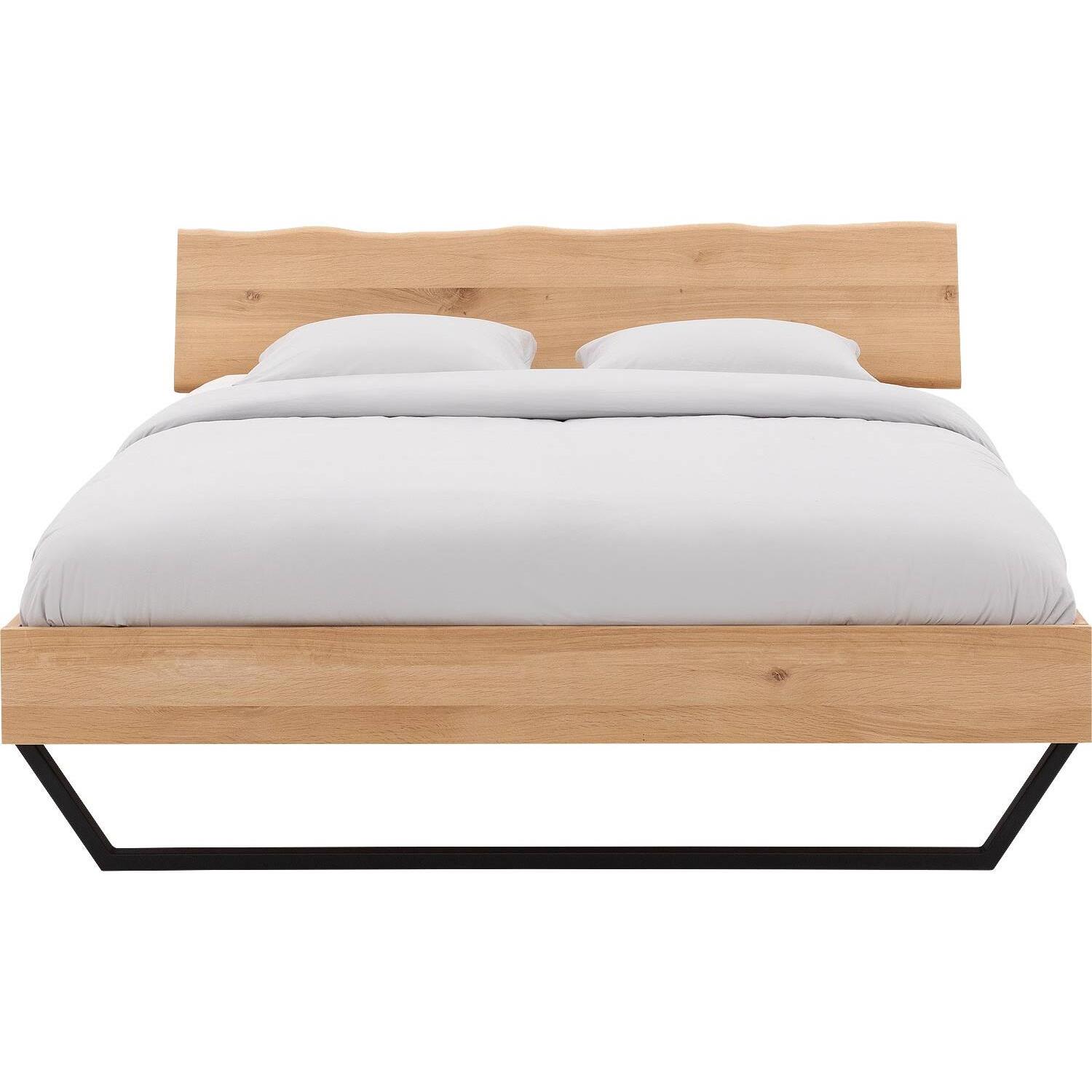 Goossens Bedframe Slade, Bedframe 140 x 210 cm hoofdbord organisch