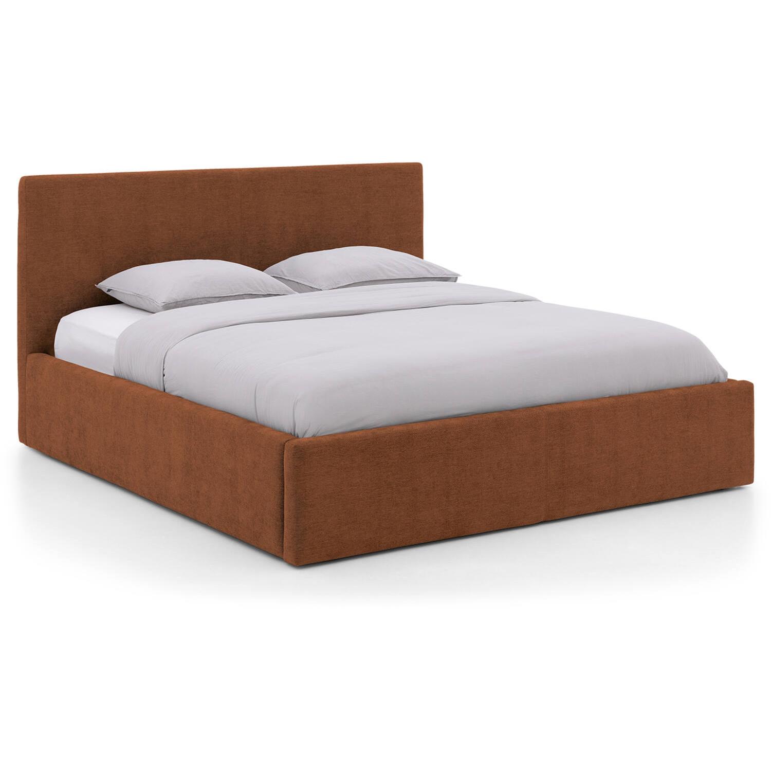 Goossens Bedframe Mysen Storage - 180 x 200 - Stof fijn geweven brique