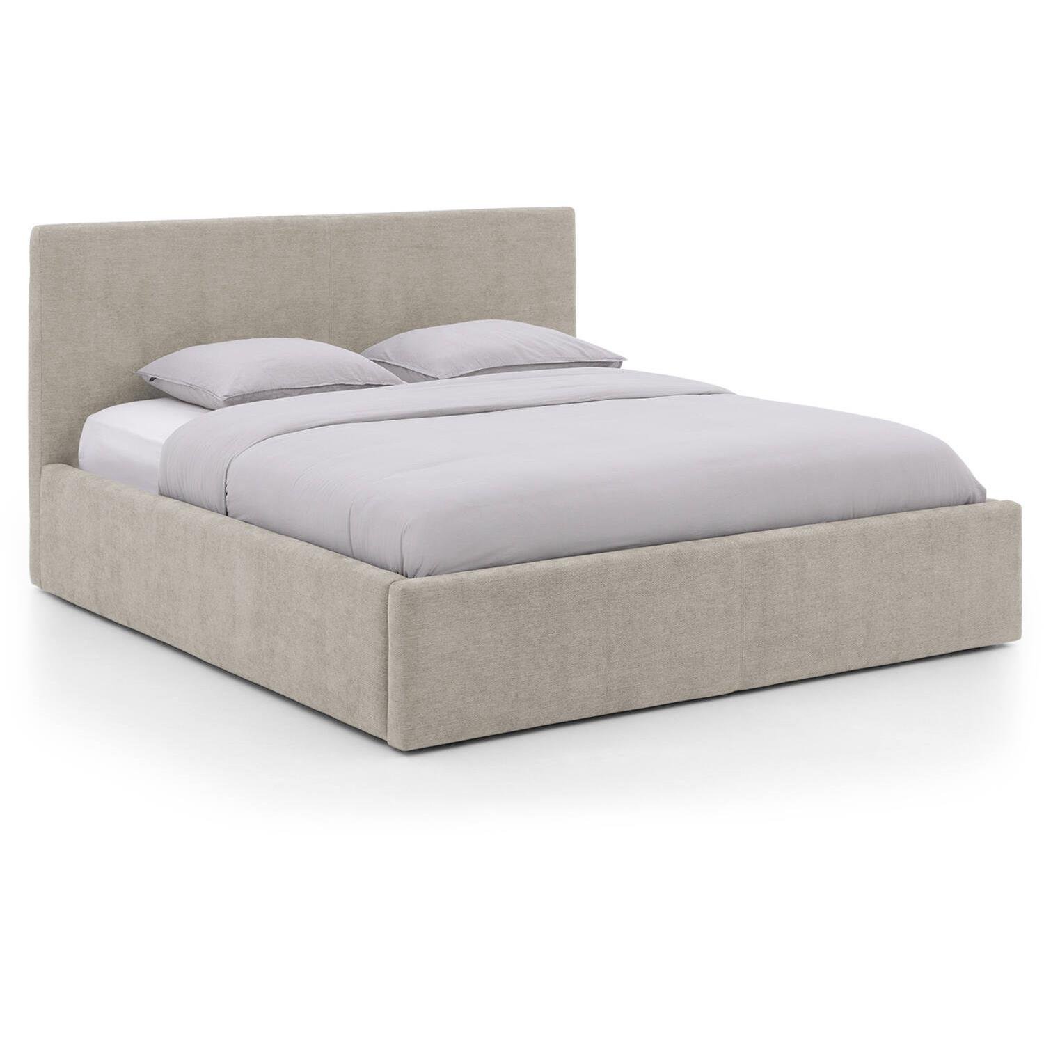 Goossens Bedframe Mysen Storage - 140 x 200 - Stof fijn geweven taupe