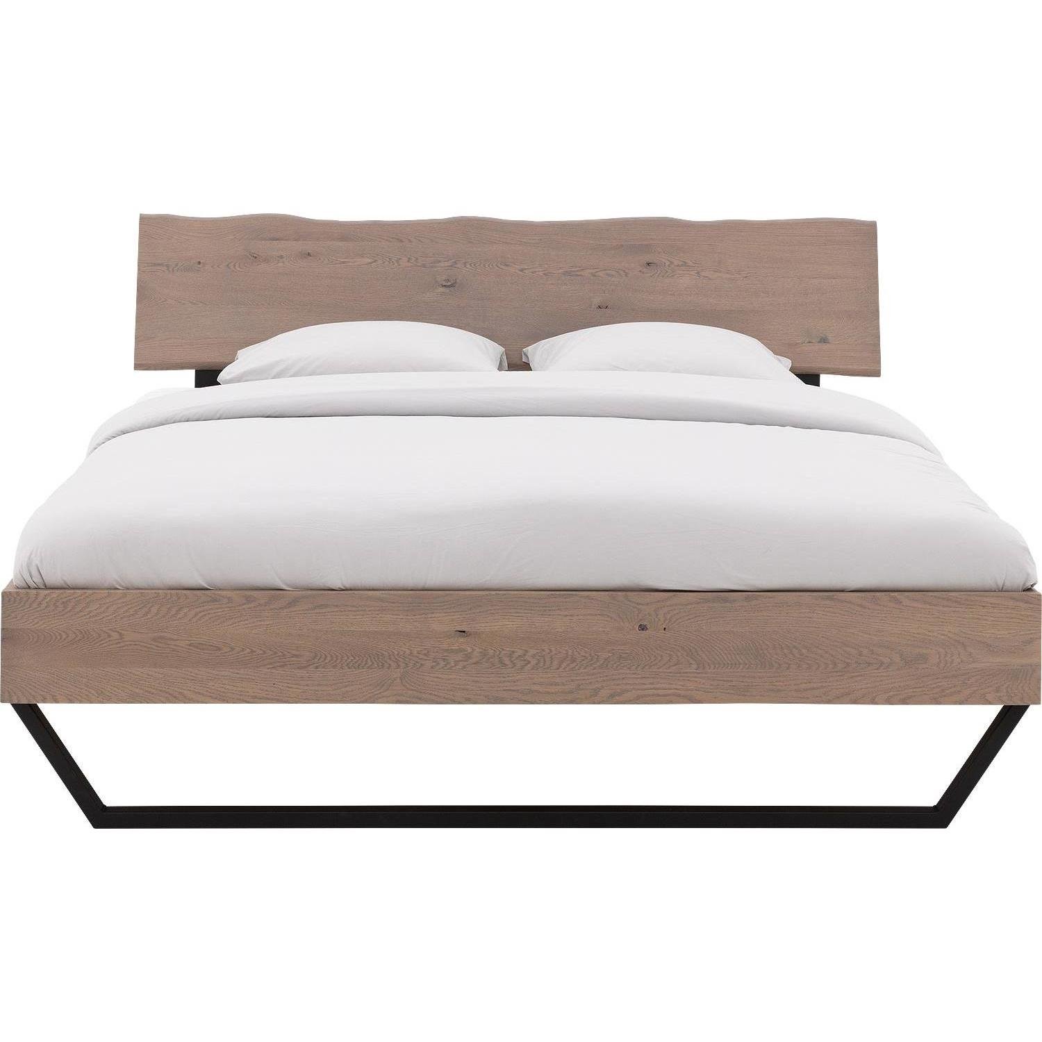 Goossens Bedframe Slade, Bedframe 180 x 220 cm hoofdbord organisch