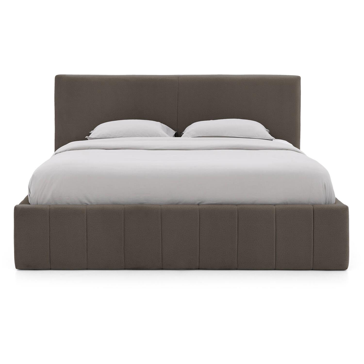 Goossens Bedframe Carte - 160 x 200 - Velours middenbruin 5 - Fluweel