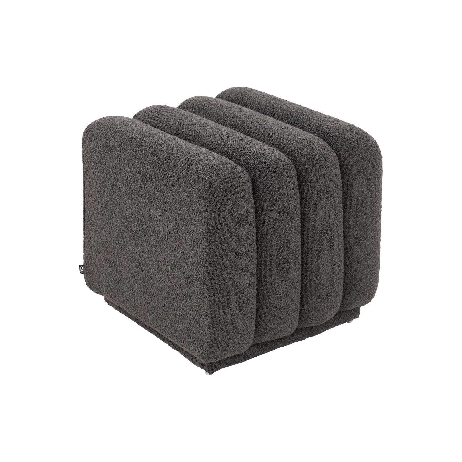 Goossens hocker Leia in boucle antraciet