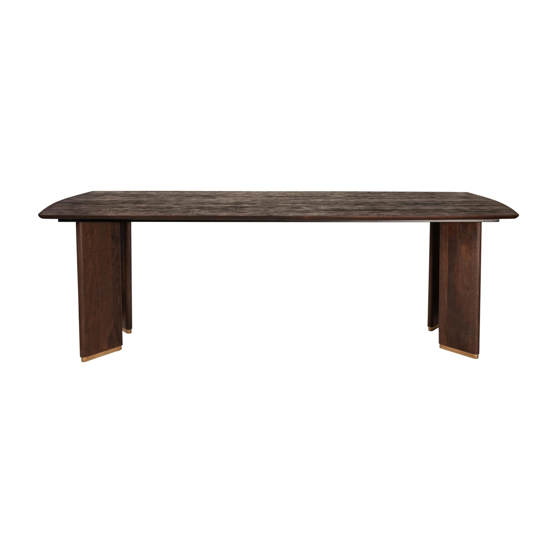 PTMD Liber Brown Mango Wood Diningtable 200cm Gold Leg