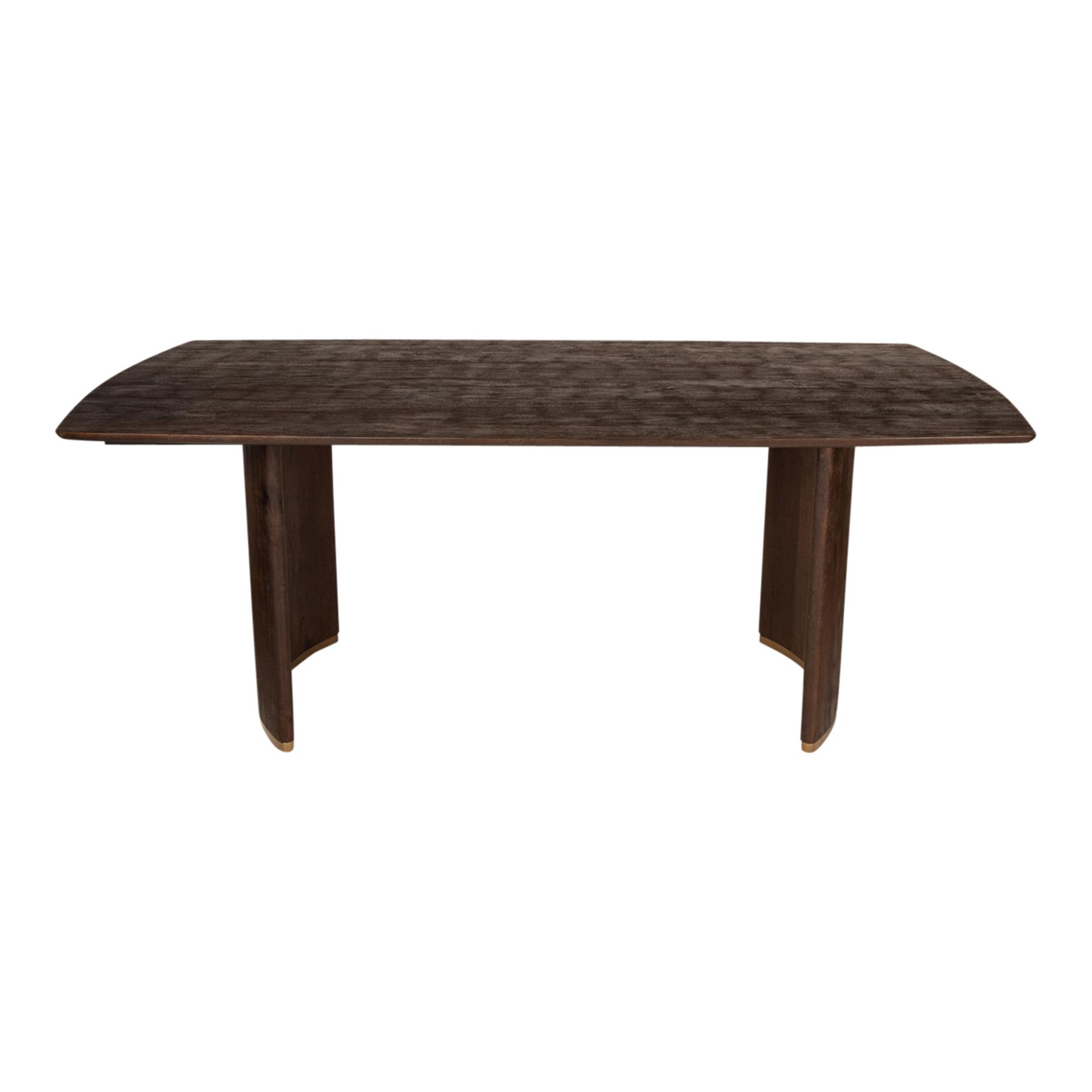 PTMD Ostara Brown Mango Wood Diningtable 200cm Gold Leg