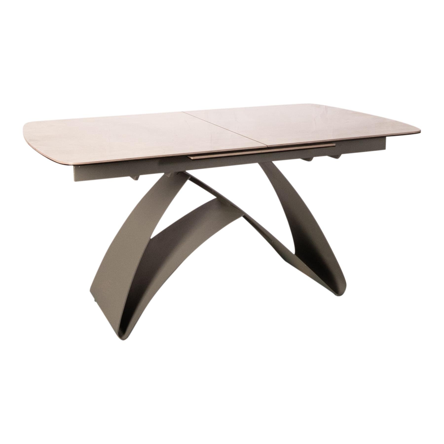 PTMD Shiva Grey Ceramic Diningtable Extendable Grey Leg