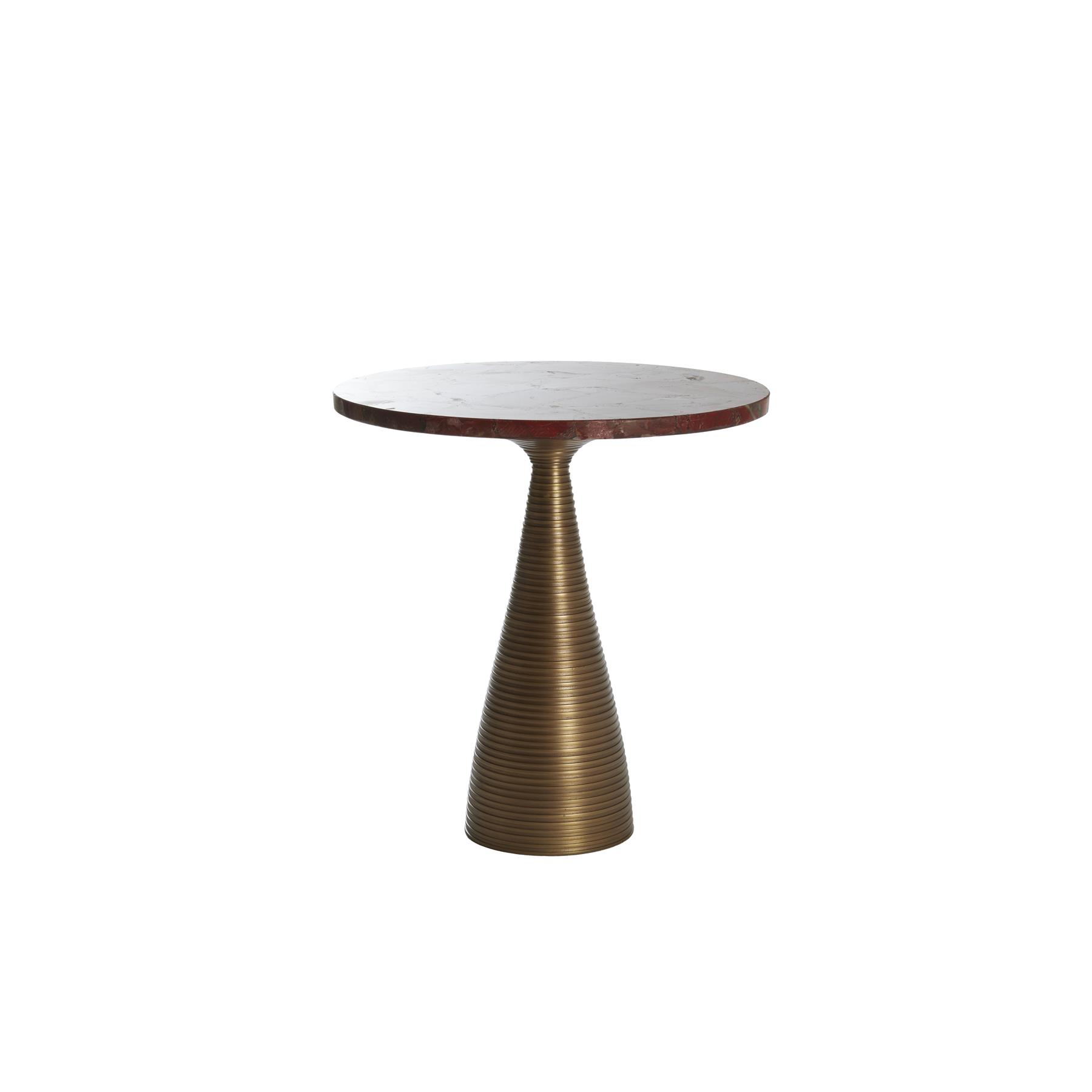 Light&living Bijzettafel Ø45x48 cm BAHIA rood agaat+antiek brons
