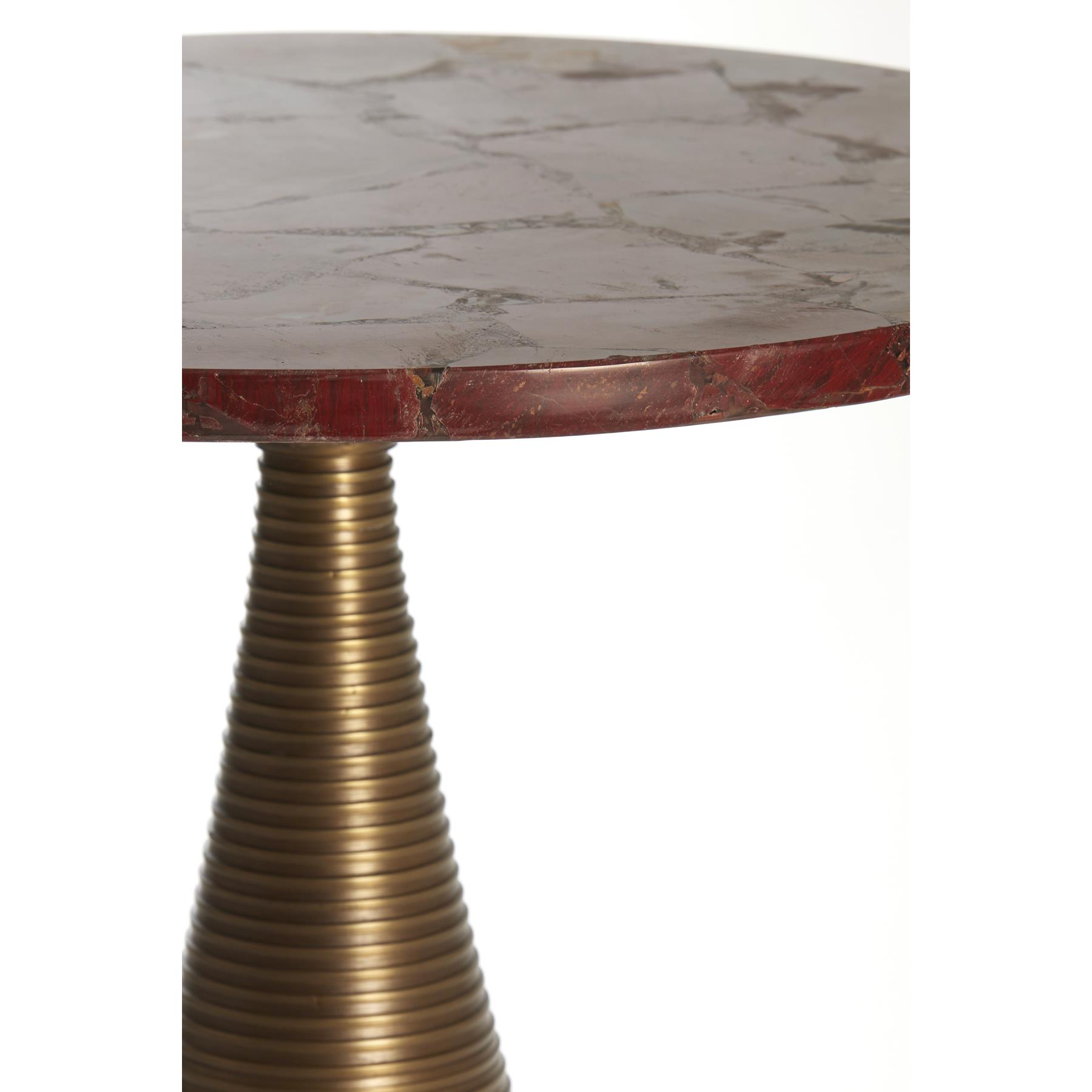 Light&living Bijzettafel Ø45x48 cm BAHIA rood agaat+antiek brons