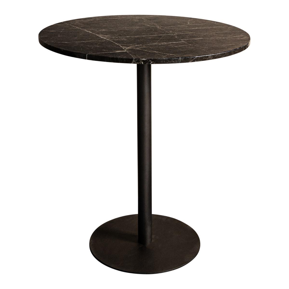 PTMD Plaza Bistrotable Round Brown Marble Taupe Base